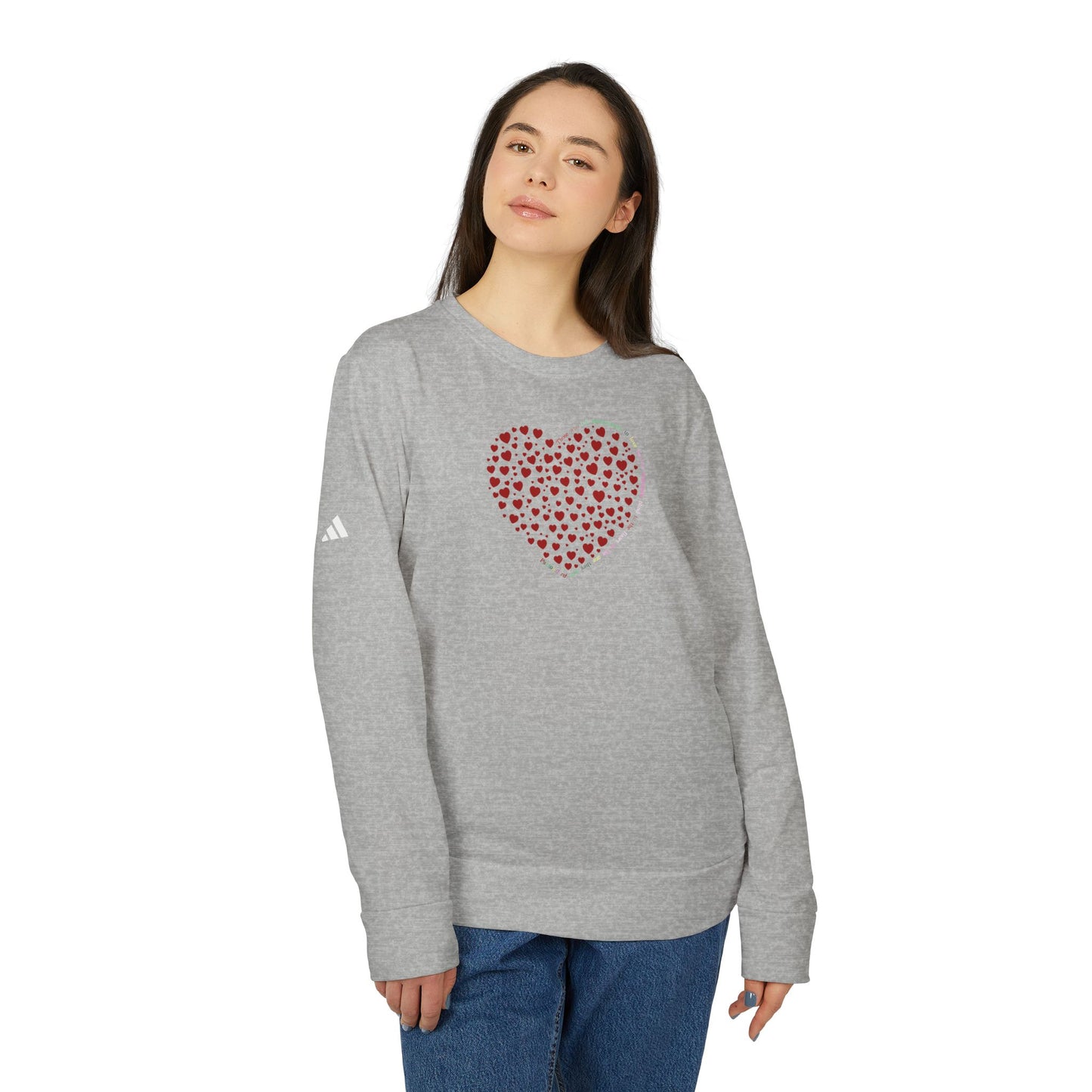 Adidas Unisex  Crewneck Sweatshirt with Red Heart Design