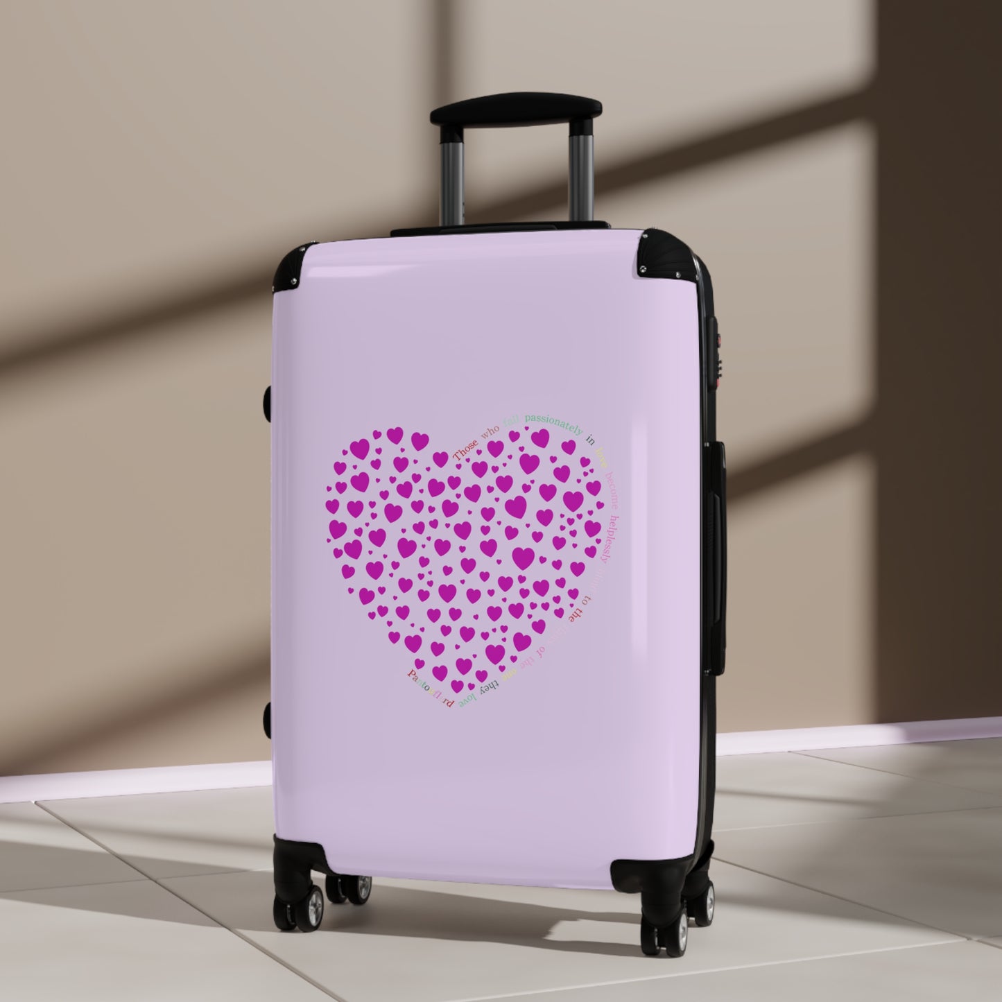 Travel carrier, Travel Suitcases Pink Heart Design