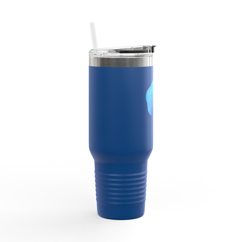 Navy Blue Cute Swimming Stingray 40oz Stainless Steel Insulated Travel Mug