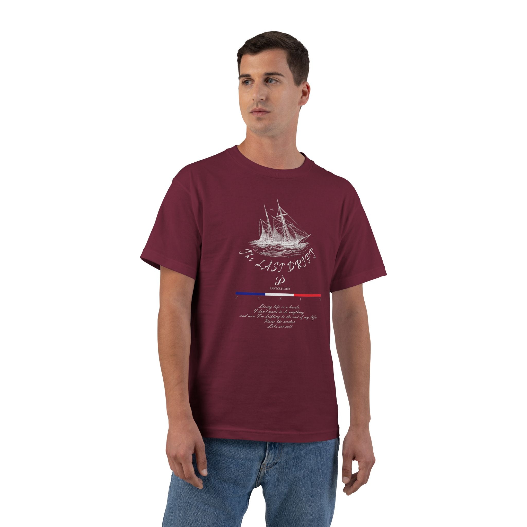Unisex Black Hanes Vintage Ship Graphic 100% Cotton T-Shirt