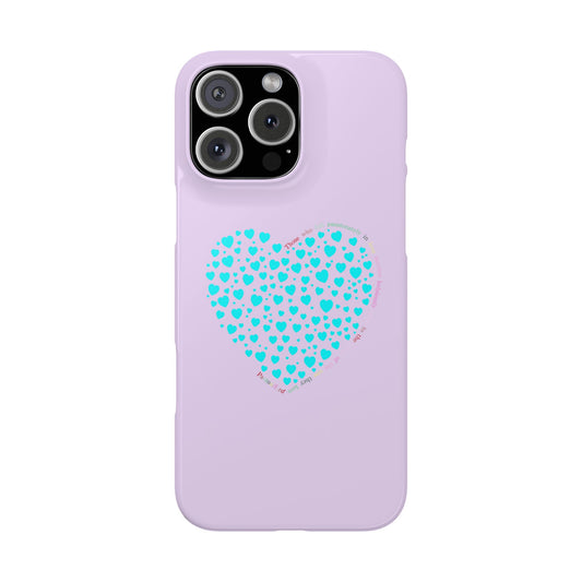 Mint Heart Slim iPhone Case