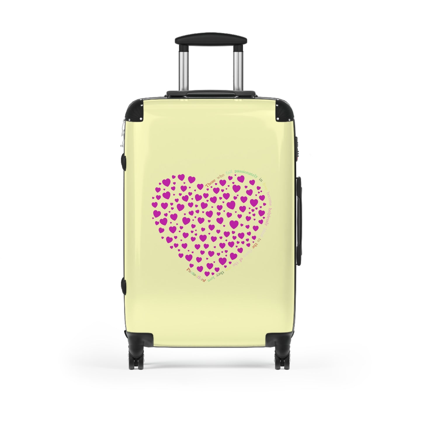 Pink Heart Design Suitcase, Travel Luggage
