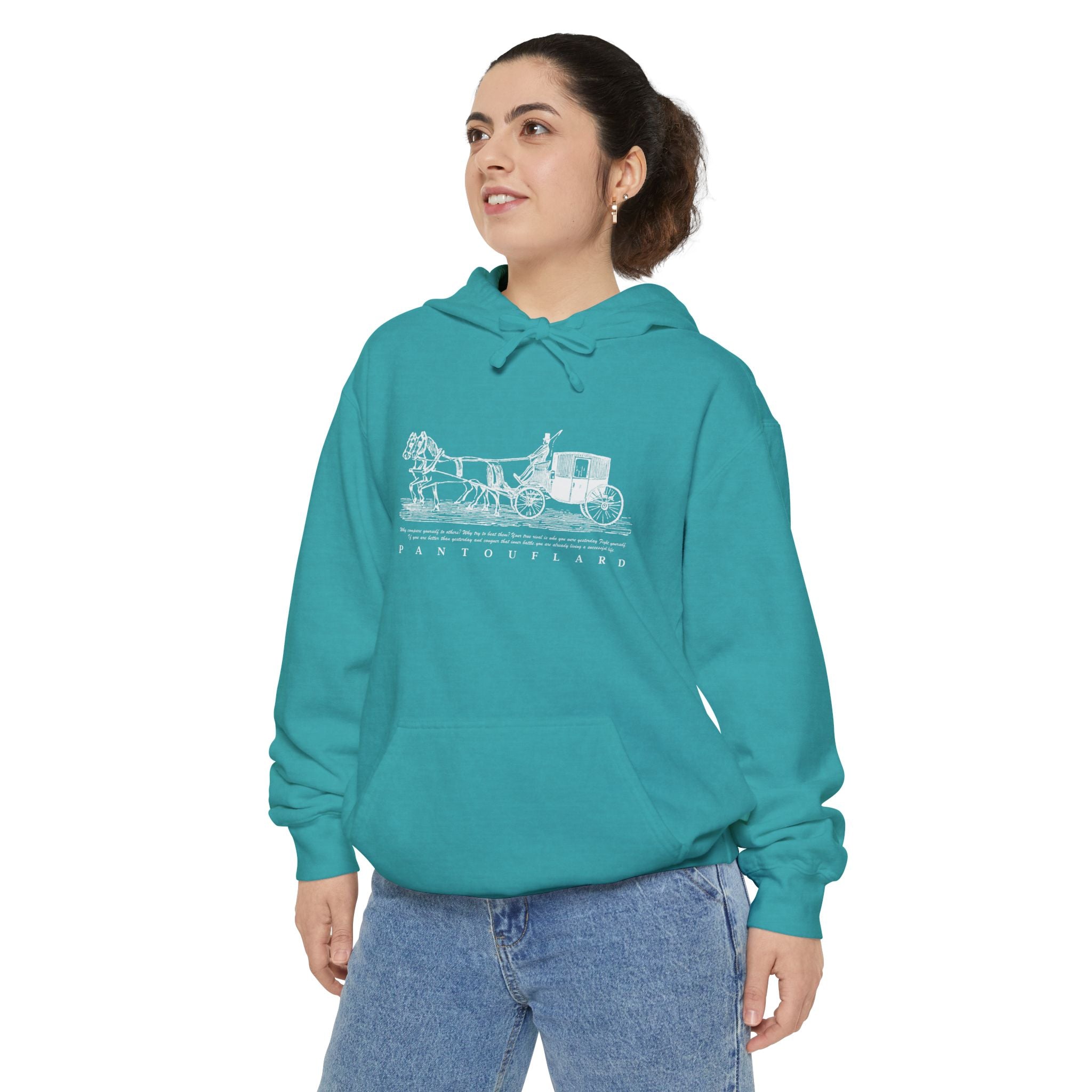Old Money Equestrian Heritage Hoodie - The Heritage Carriage II (Premium Garment-Dyed Heavyweight Fleece)