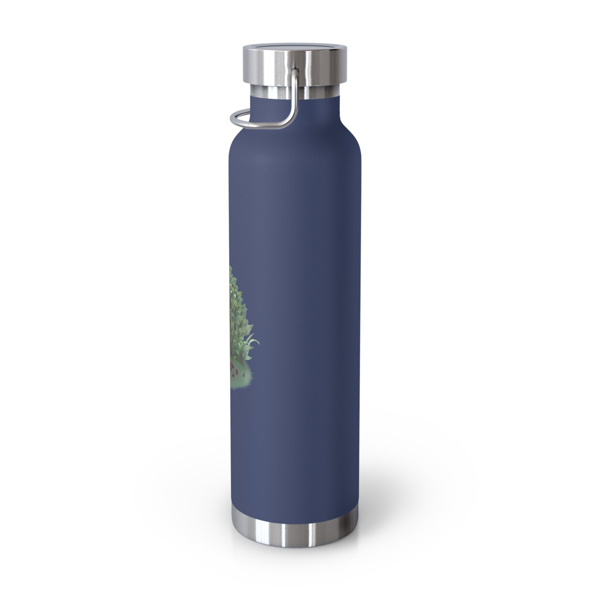 Black Mysterious Black Cat in Bushes 22oz Copper Vacuum Insulated Bottle
