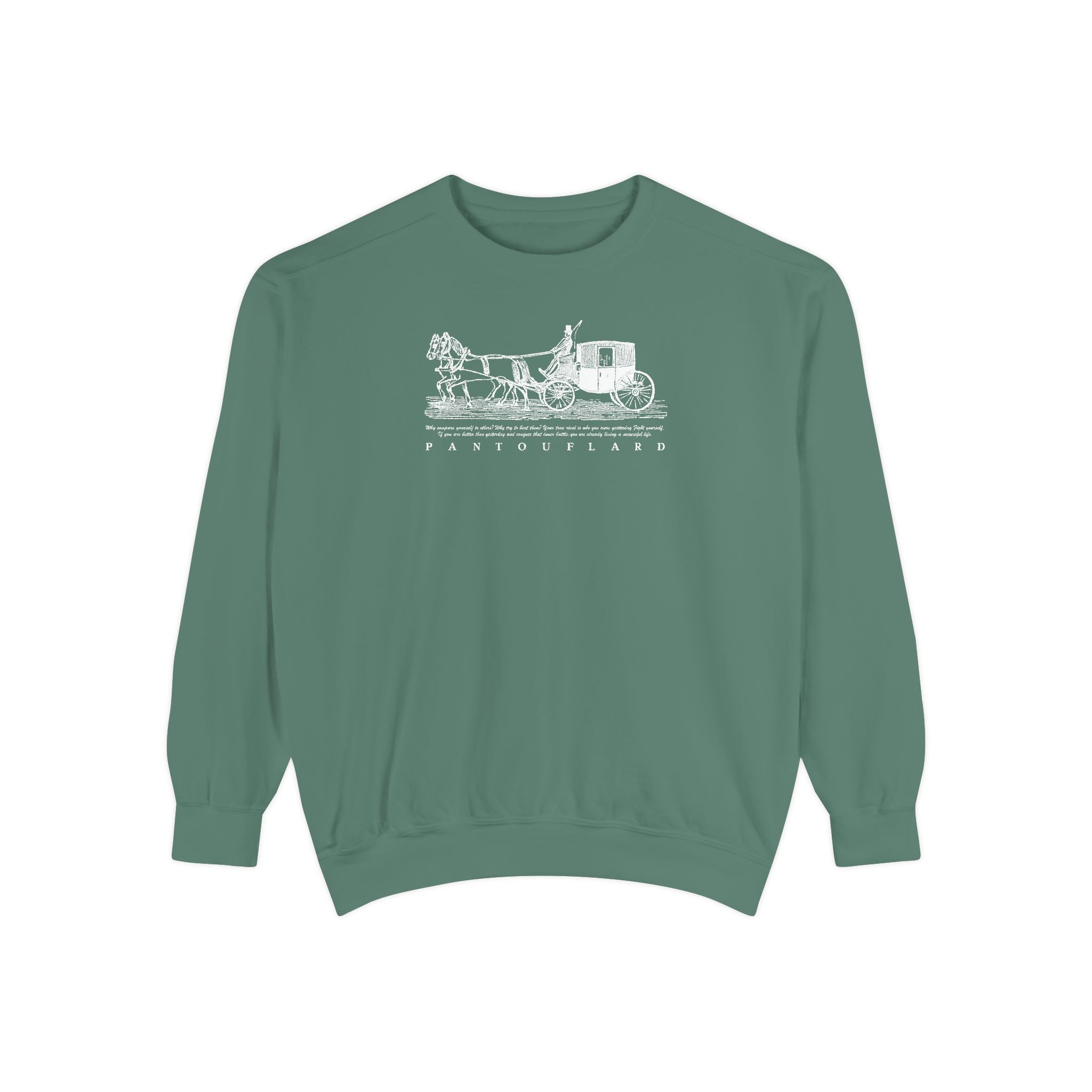 Unisex Navy Vintage Carriage Graphic Cotton Blend Sweatshirt