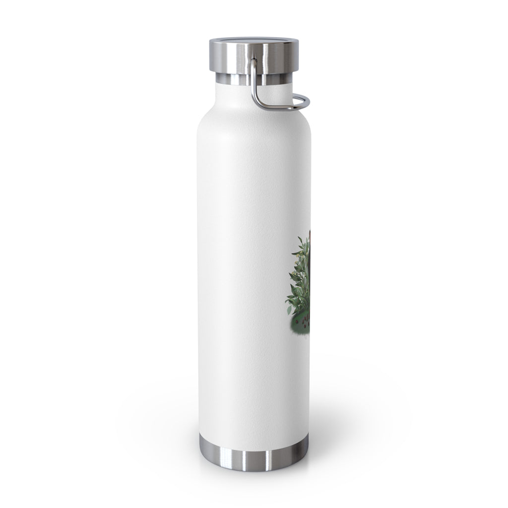 Black Mysterious Black Cat in Bushes 22oz Copper Vacuum Insulated Bottle