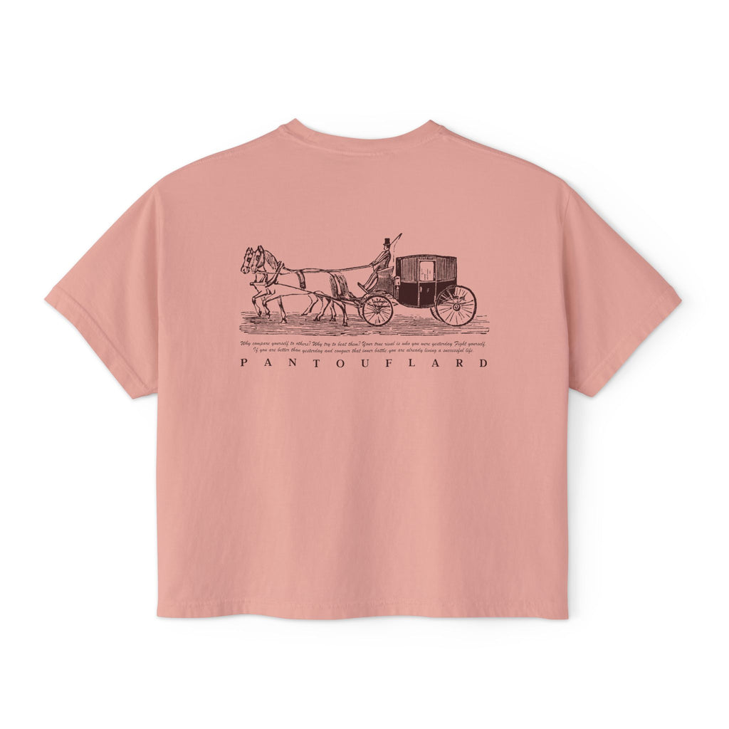 Women's White Pantouflard Carriage Cotton Boxy Tee
