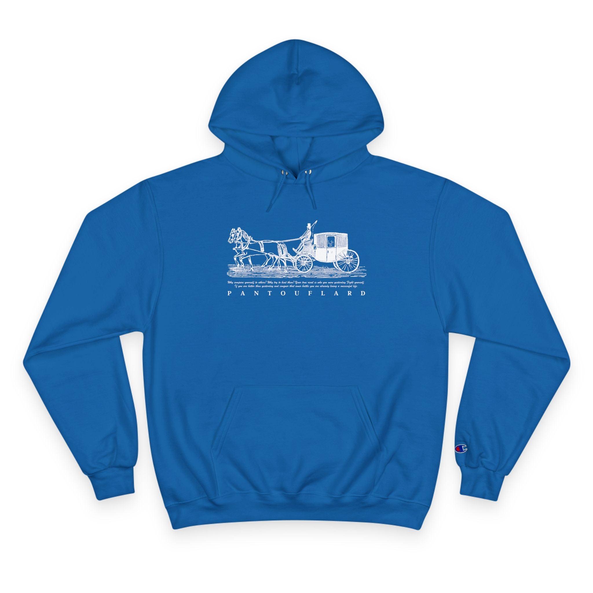 Old Money Equestrian Heritage Hoodie - The Timeless Carriage II (Champion Authentic Eco-Fleece)