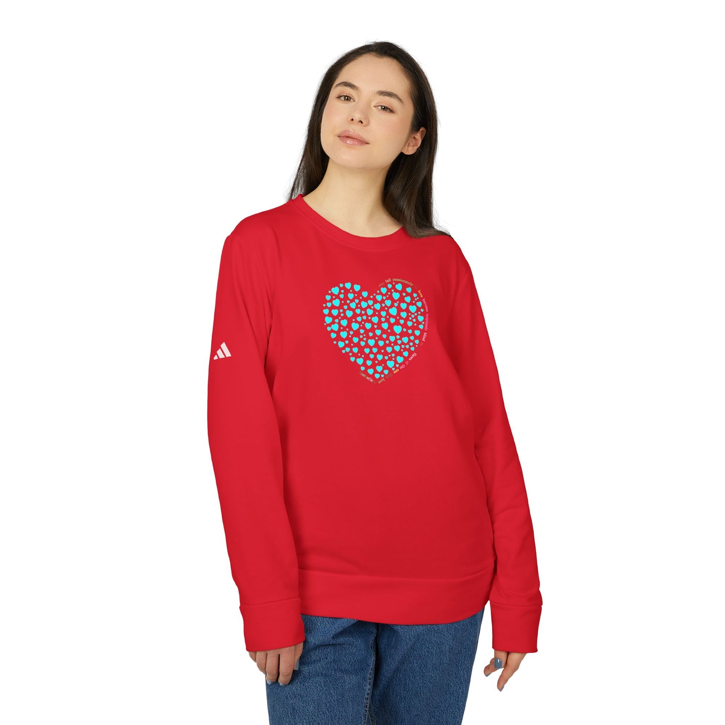 Adidas Unisex  Crewneck Sweatshirt with Mint Heart Design
