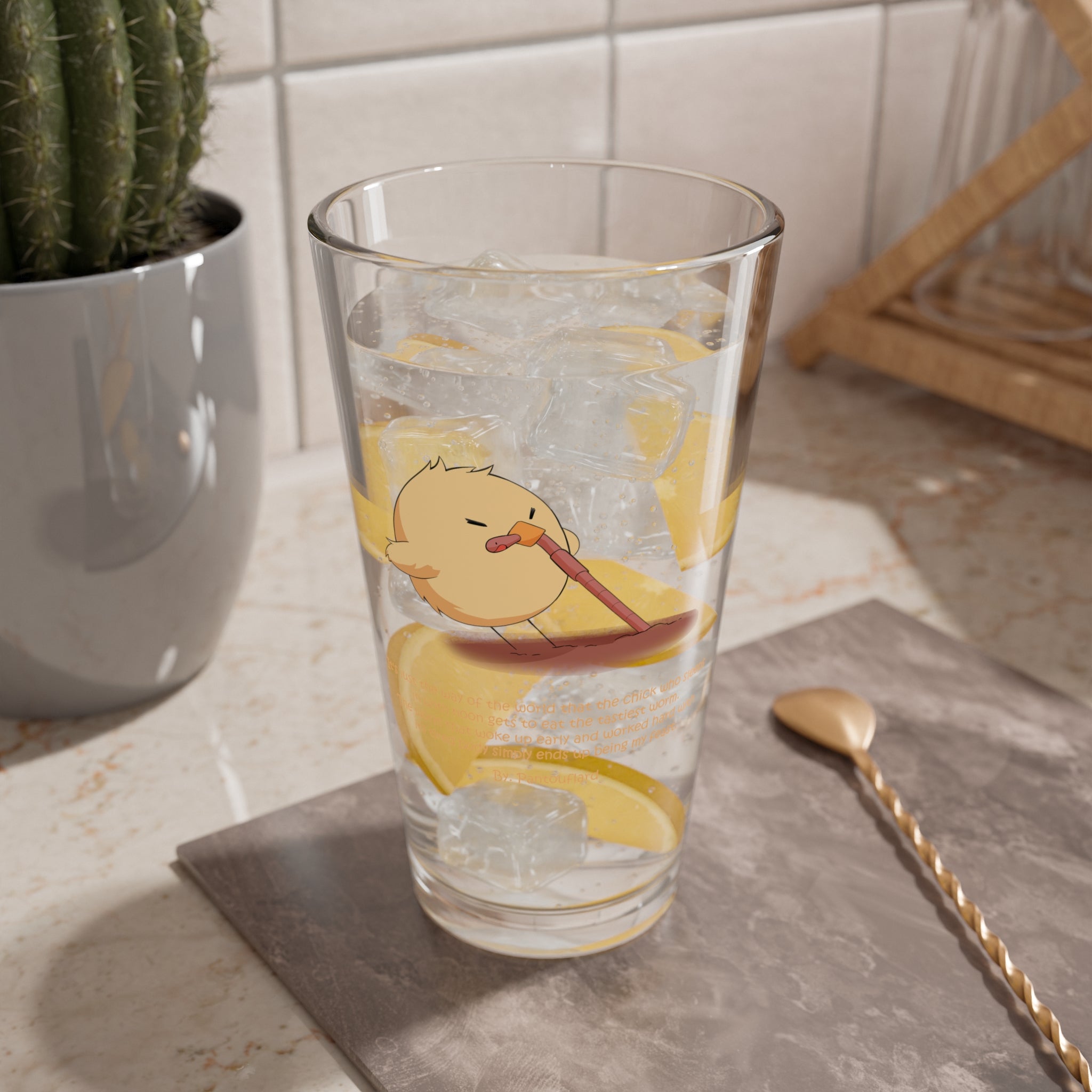 Clear Pantouflard 'Late Chick' Sarcastic Solid Glass Mixer