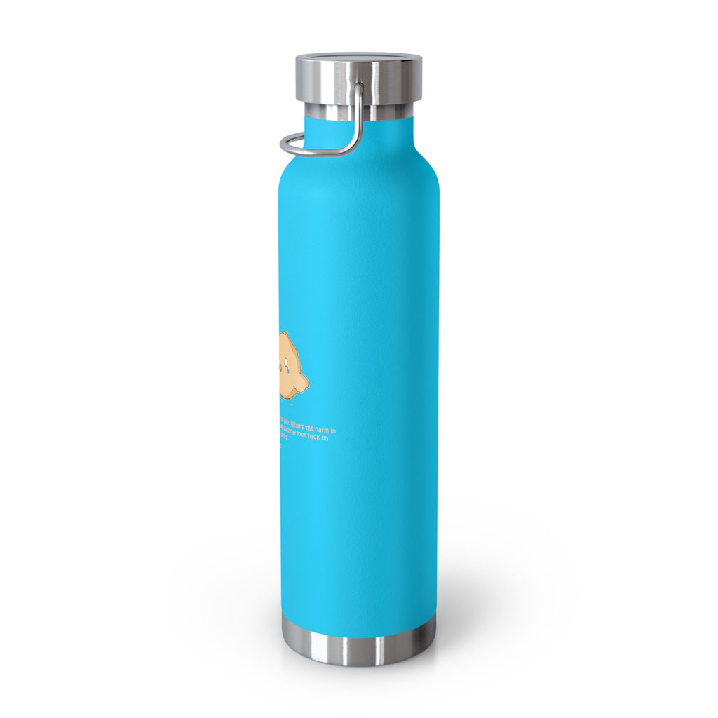Navy Blue Cute Biting Chicks Quote 22oz Copper Vacuum Insulated Bottle