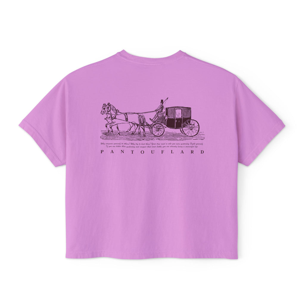 Women's White Pantouflard Carriage Cotton Boxy Tee
