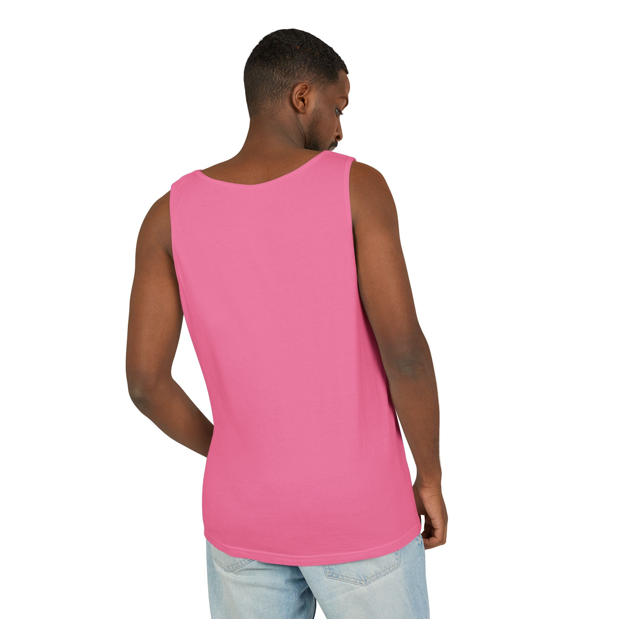 Unisex Black Pantouflard Carriage Cotton Garment-Dyed Tank Top