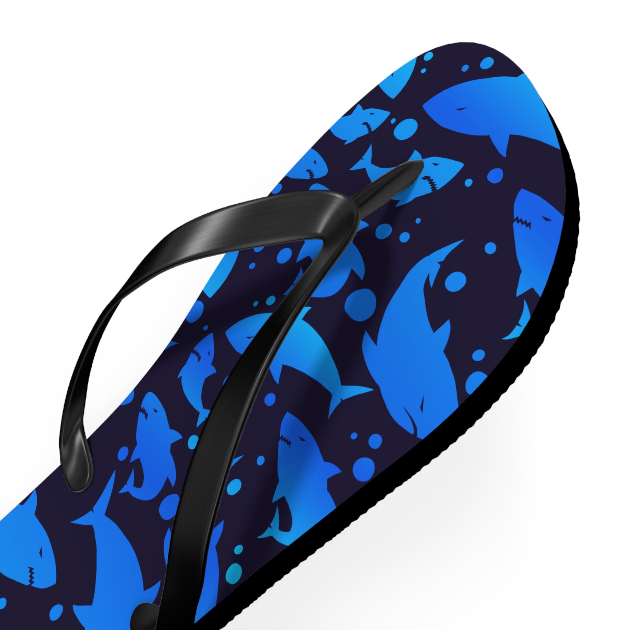 Unisex Navy Blue Shark Silhouette Pattern EVA Polyester Flip Flops
