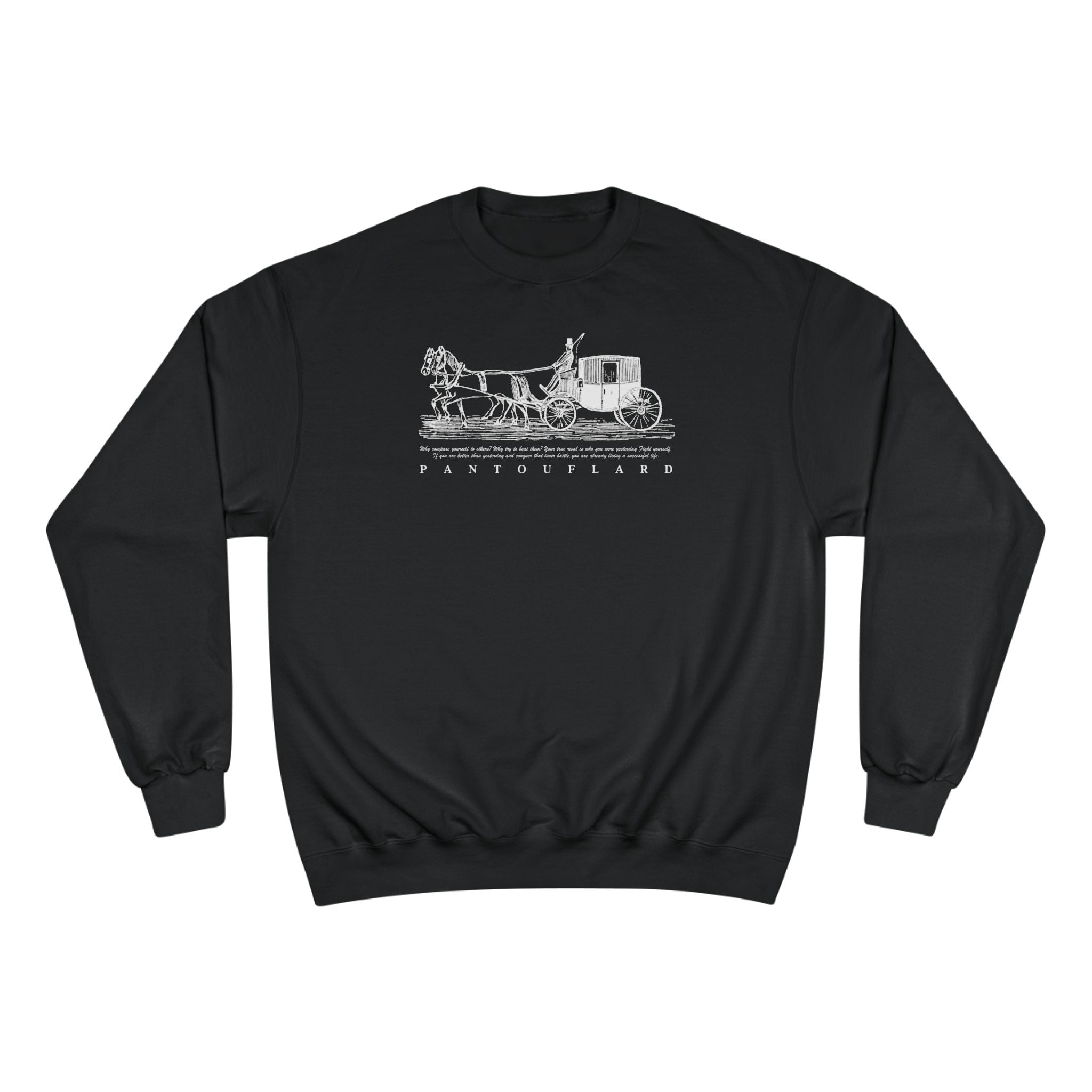 Old Money Equestrian Champion Crewneck - Royal White Carriage (Authentic Varsity Streetwear)