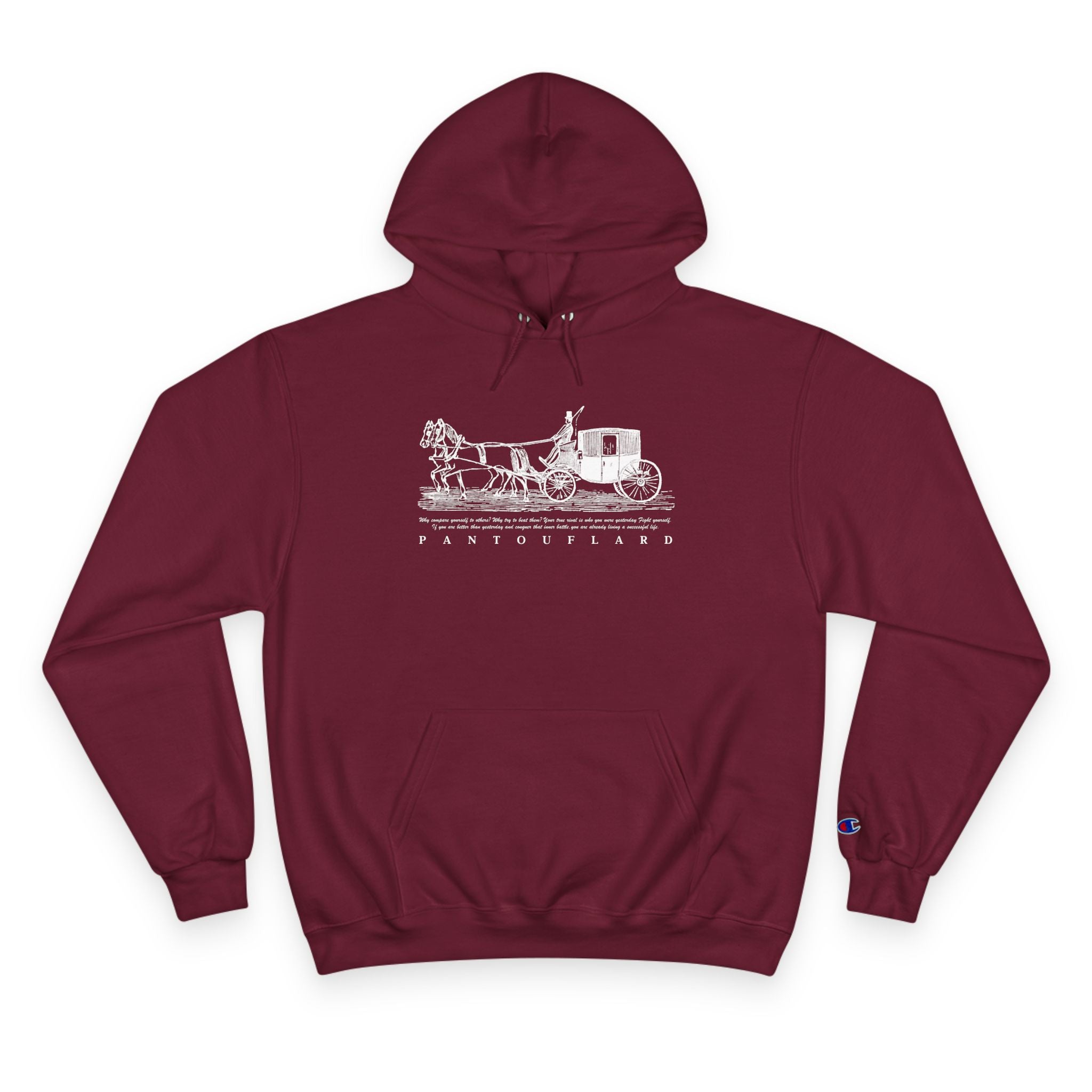 Old Money Equestrian Heritage Hoodie - The Timeless Carriage II (Champion Authentic Eco-Fleece)