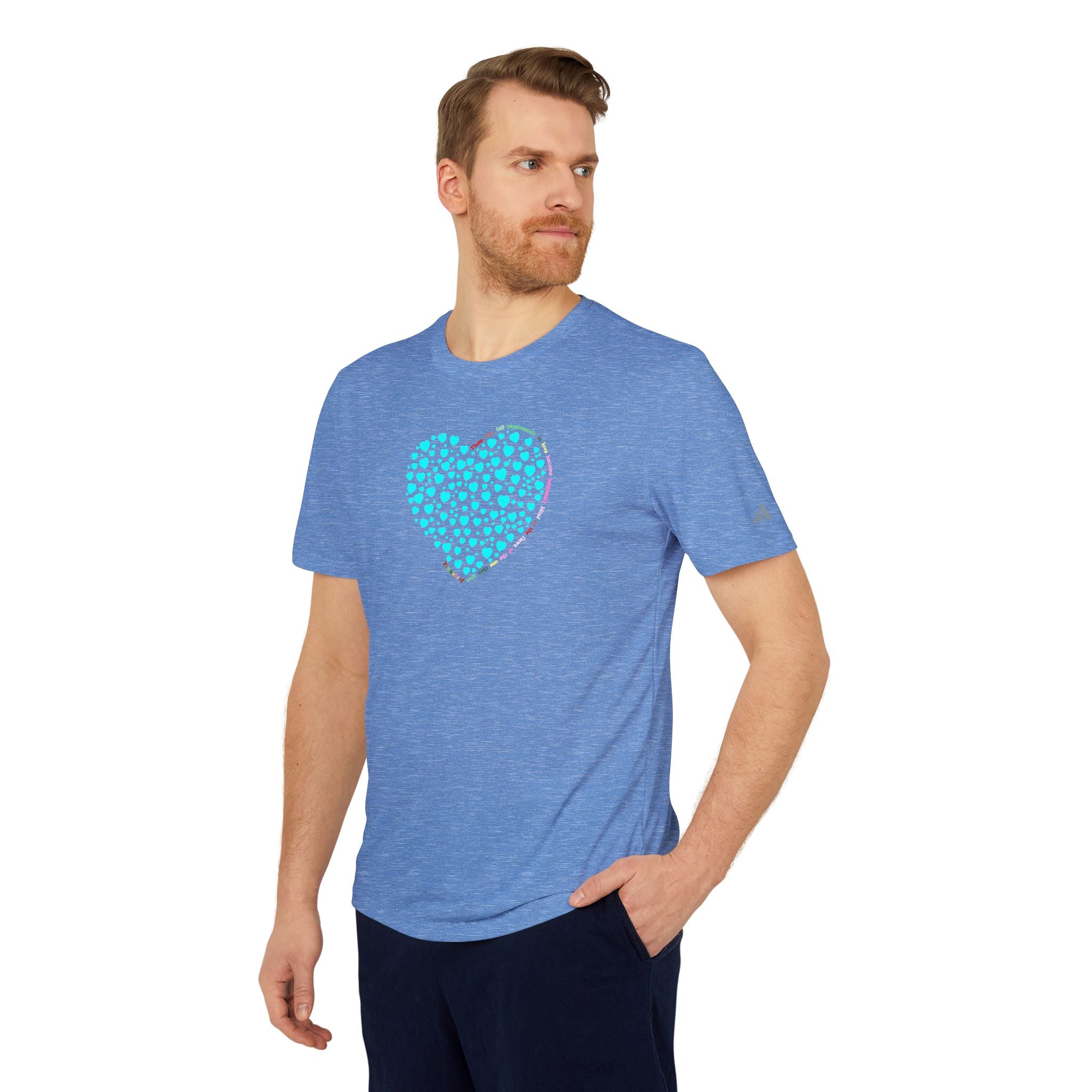 Adidas® 男女通用薄荷心形运动T恤