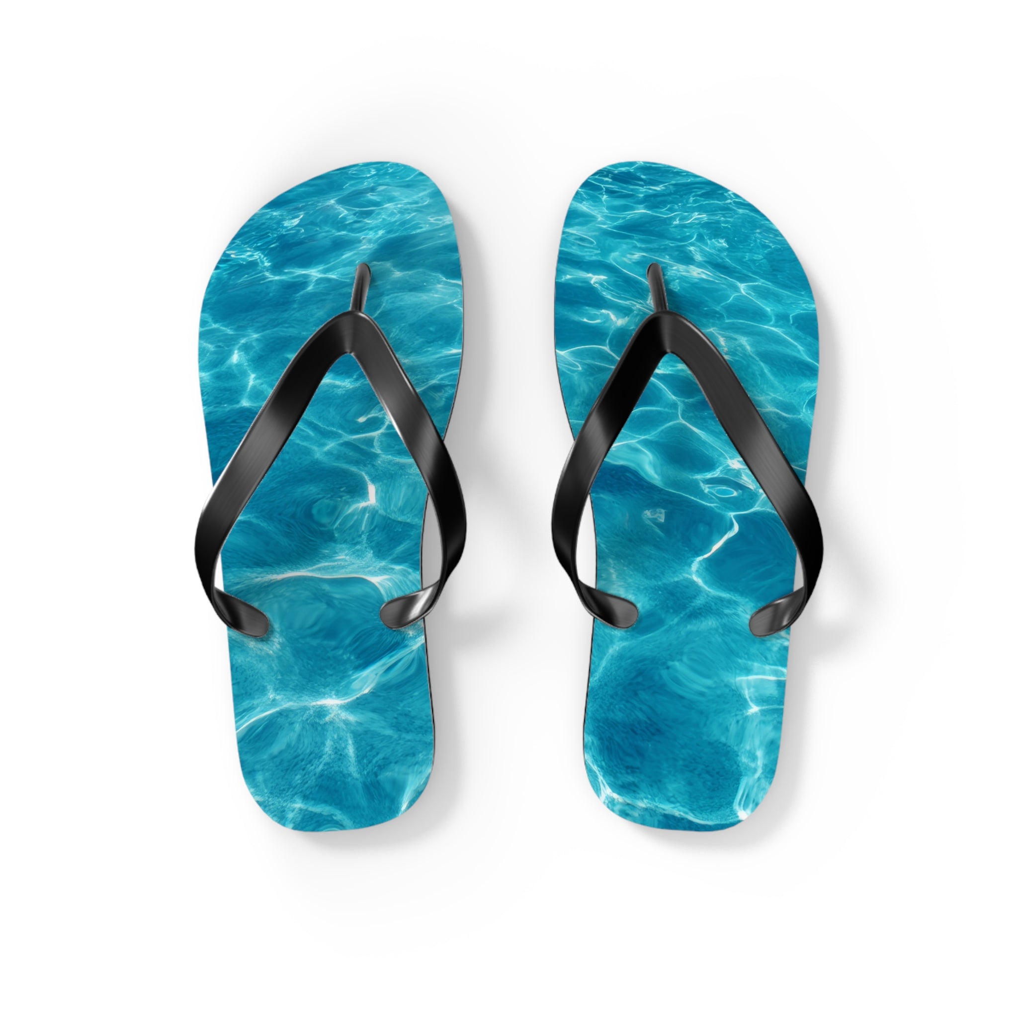 Men's/Women's Pool Water Reflection Flip Flops - Vaporwave Beach Sandals
