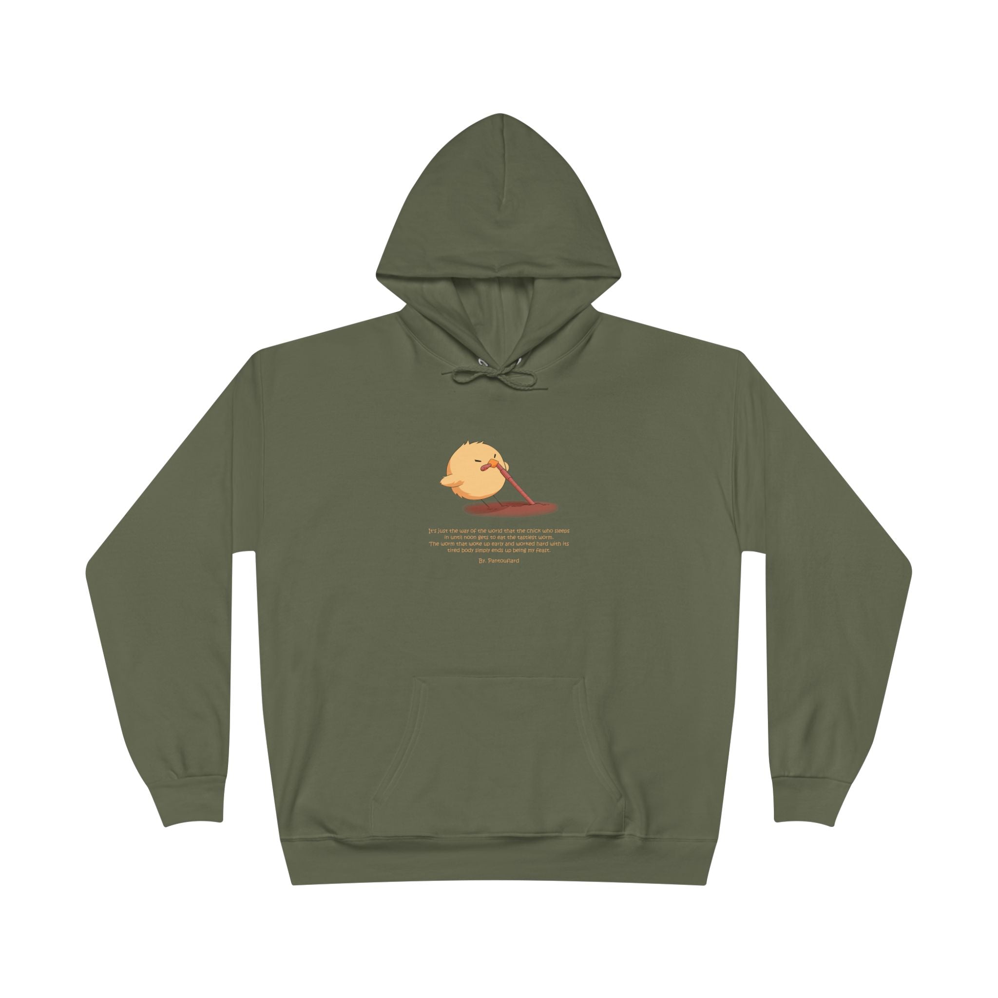 Unisex Light Blue Pantouflard Chick Cotton Blend Pullover Hoodie