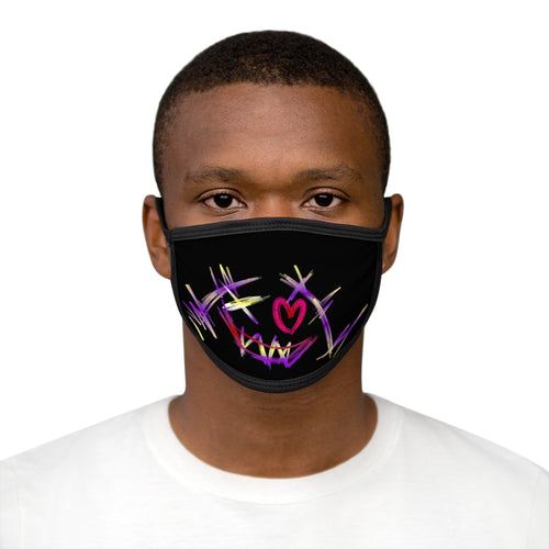 Abstract Graffiti Heart Print Mixed-Fabric Face Mask