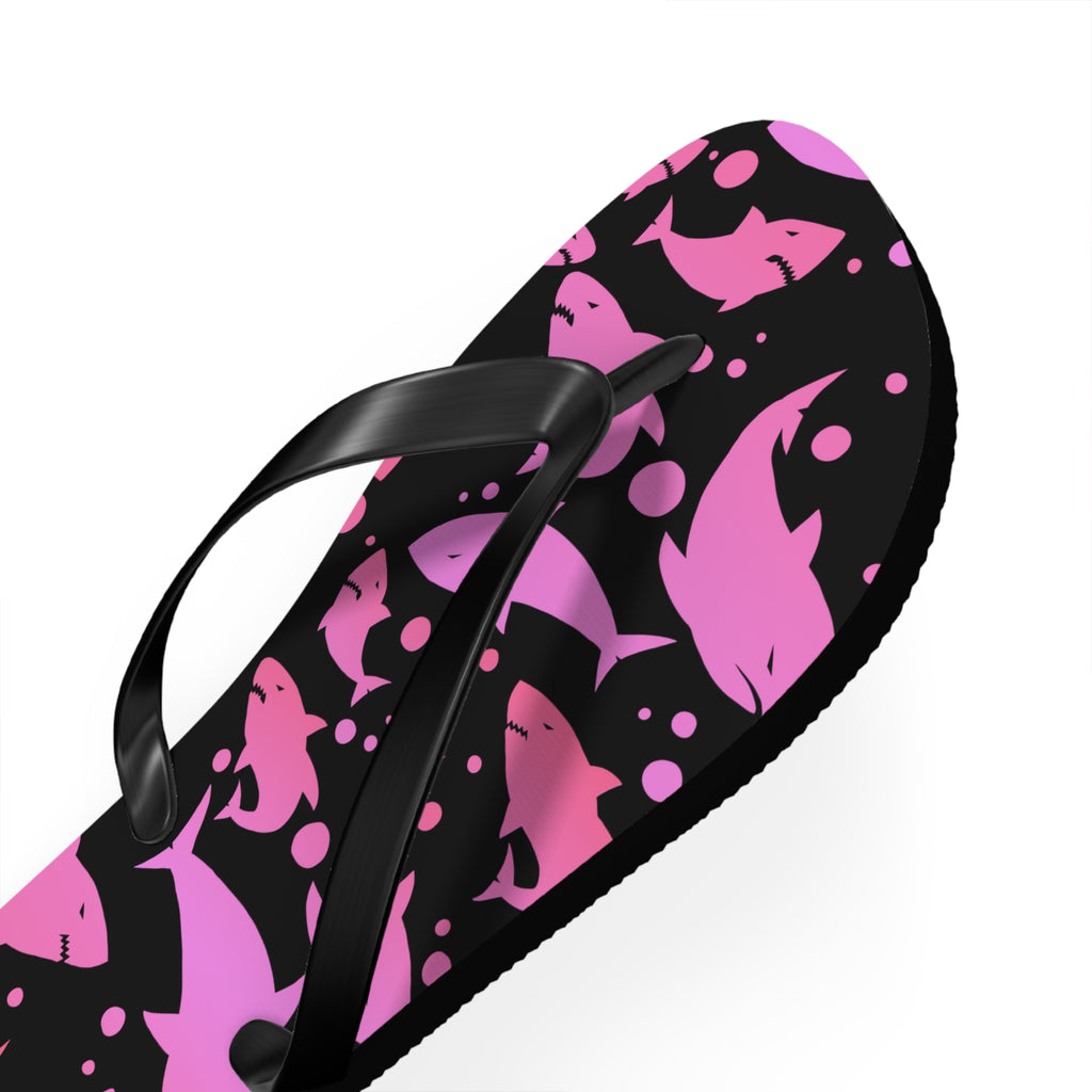 Men's/Women's Pink Shark Flip Flops - Graphic Thong Sandals
