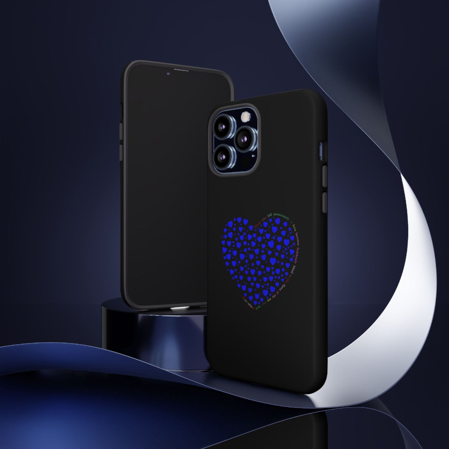 Fundas de corazón azul para teléfonos iPhone, Galaxy, Google Pixel (54 tipos)