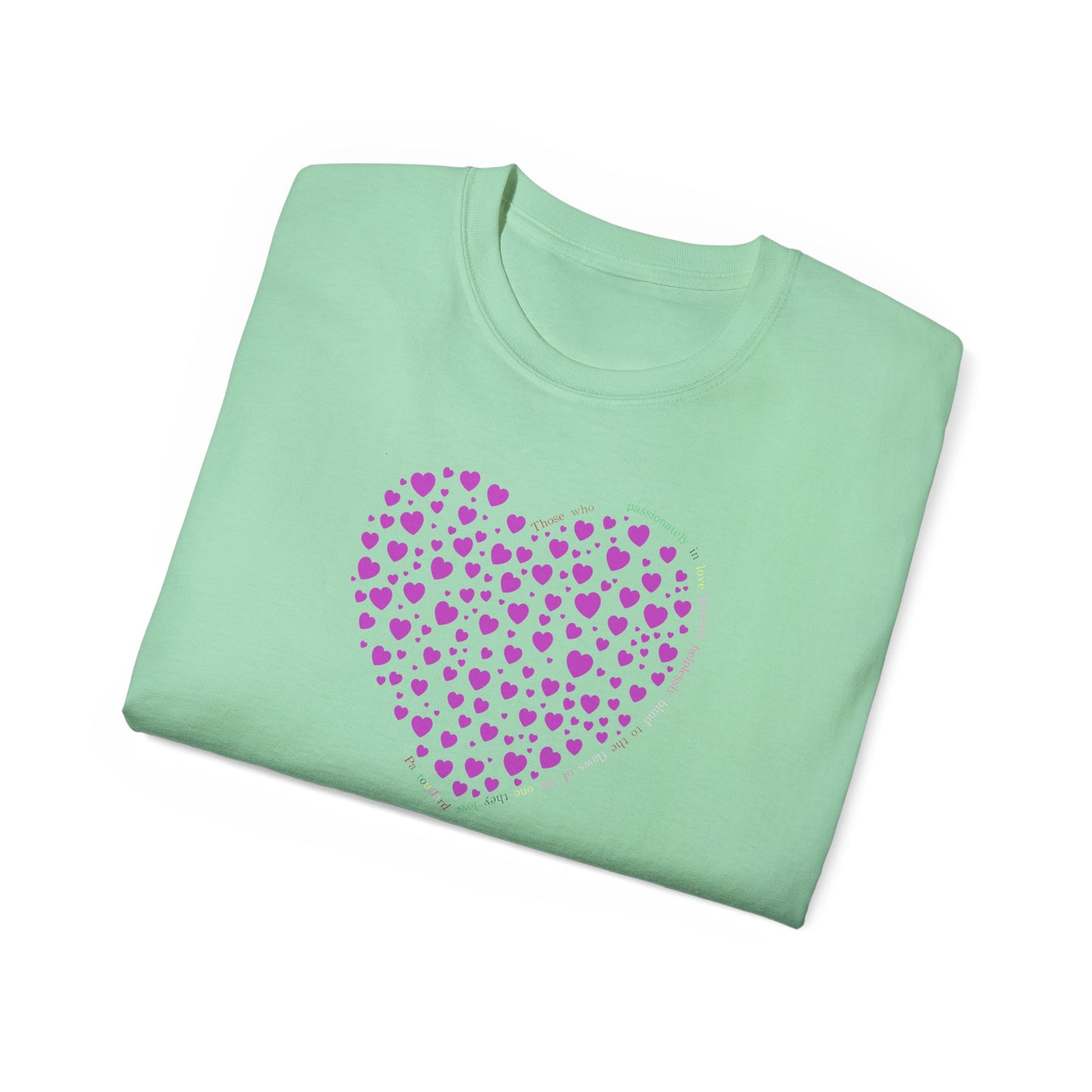 Powder Pink Heart Unisex short sleeved T-shirt