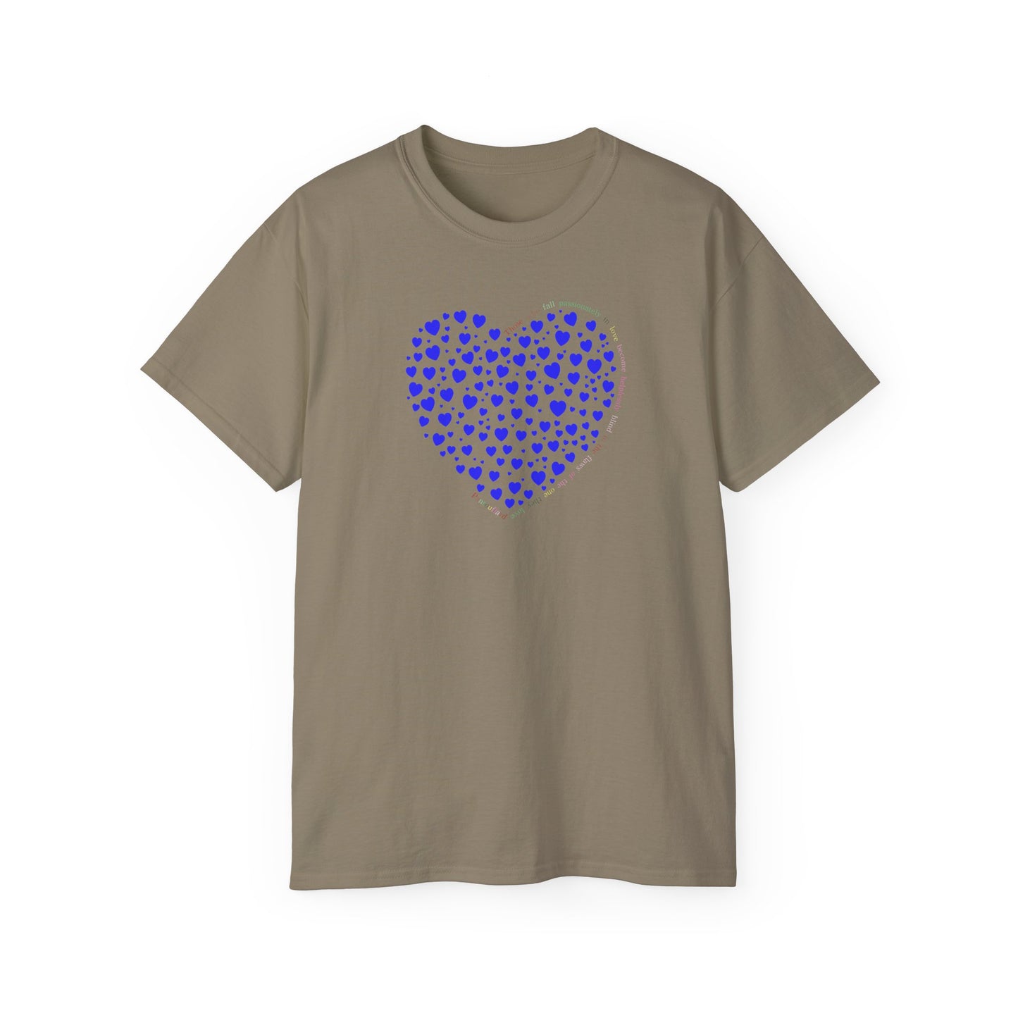 Blue Heart Unisex short sleeved T-shirt