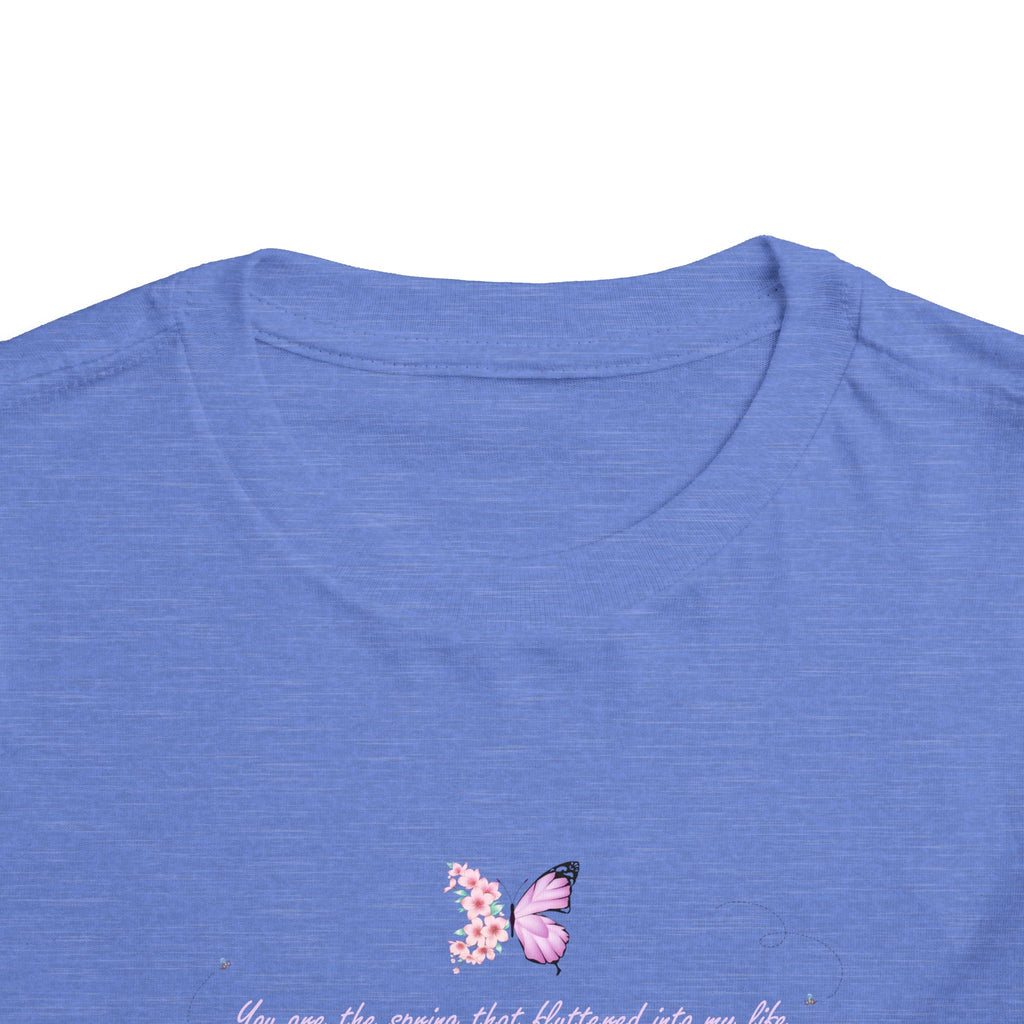 Toddler Yellow Floral Butterfly Spring Quote 100% Cotton Short Sleeve Tee