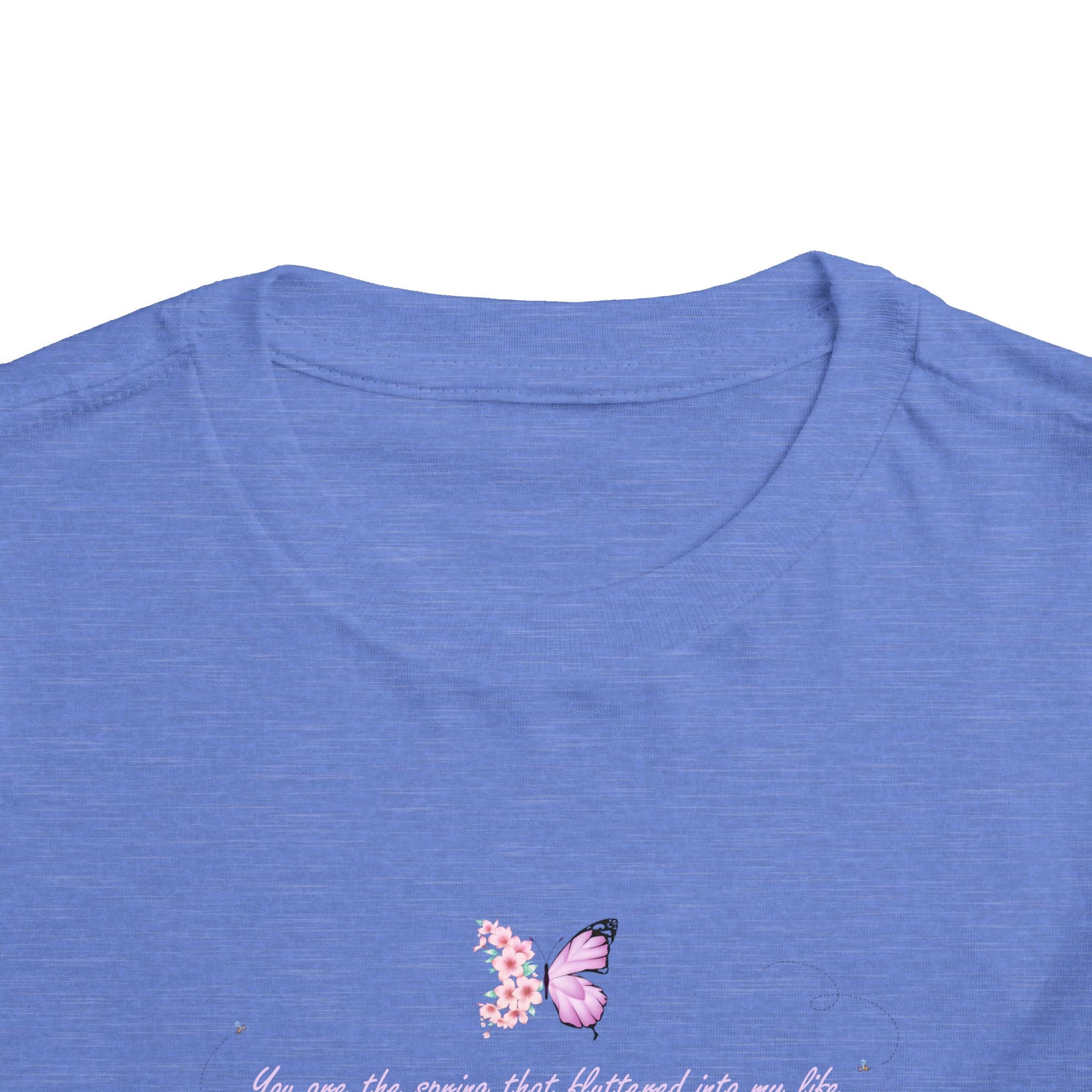 Toddler Yellow Floral Butterfly Spring Quote 100% Cotton Short Sleeve Tee