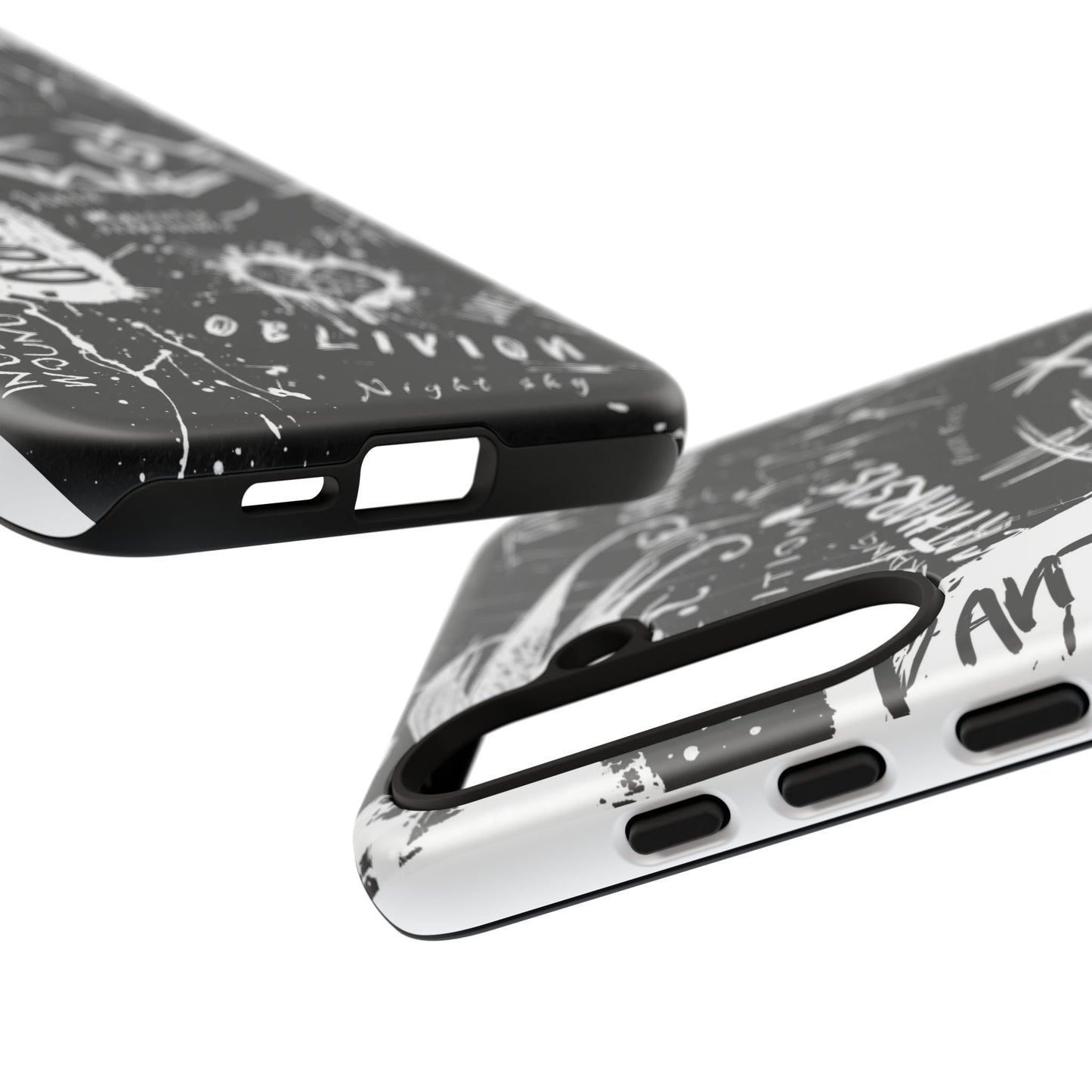 Fundas resistentes: funda atrevida para iPhone, Galaxy, Google Pixel, diseño de grafiti negro, estética urbana, regalo para amantes del arte, accesorios de teléfono modernos, estilo callejero