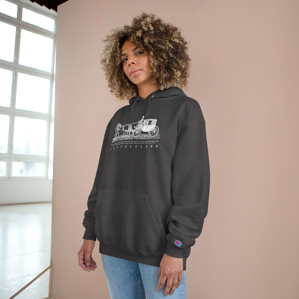 Old Money Equestrian Heritage Hoodie - The Timeless Carriage II (Champion Authentic Eco-Fleece)