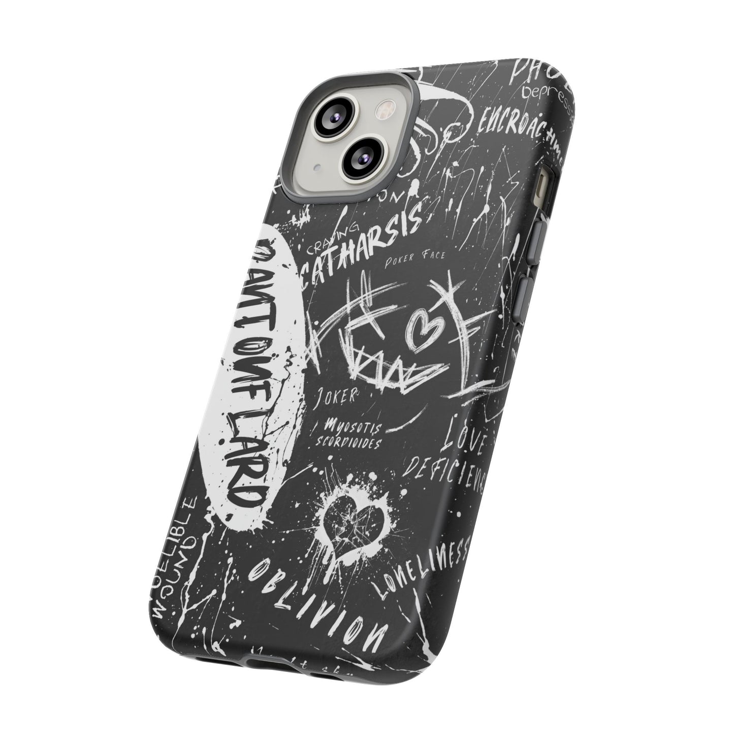 Fundas resistentes: funda atrevida para iPhone, Galaxy, Google Pixel, diseño de grafiti negro, estética urbana, regalo para amantes del arte, accesorios de teléfono modernos, estilo callejero
