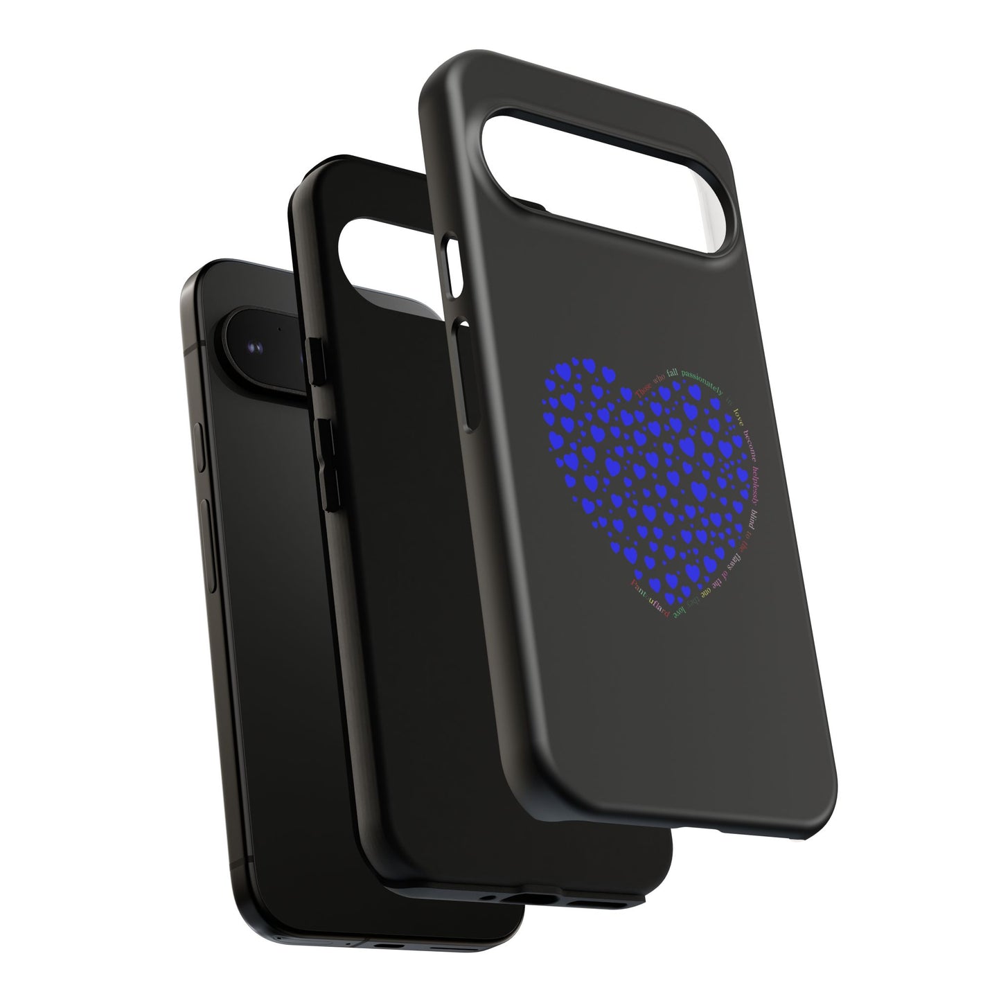 Fundas de corazón azul para teléfonos iPhone, Galaxy, Google Pixel (54 tipos)