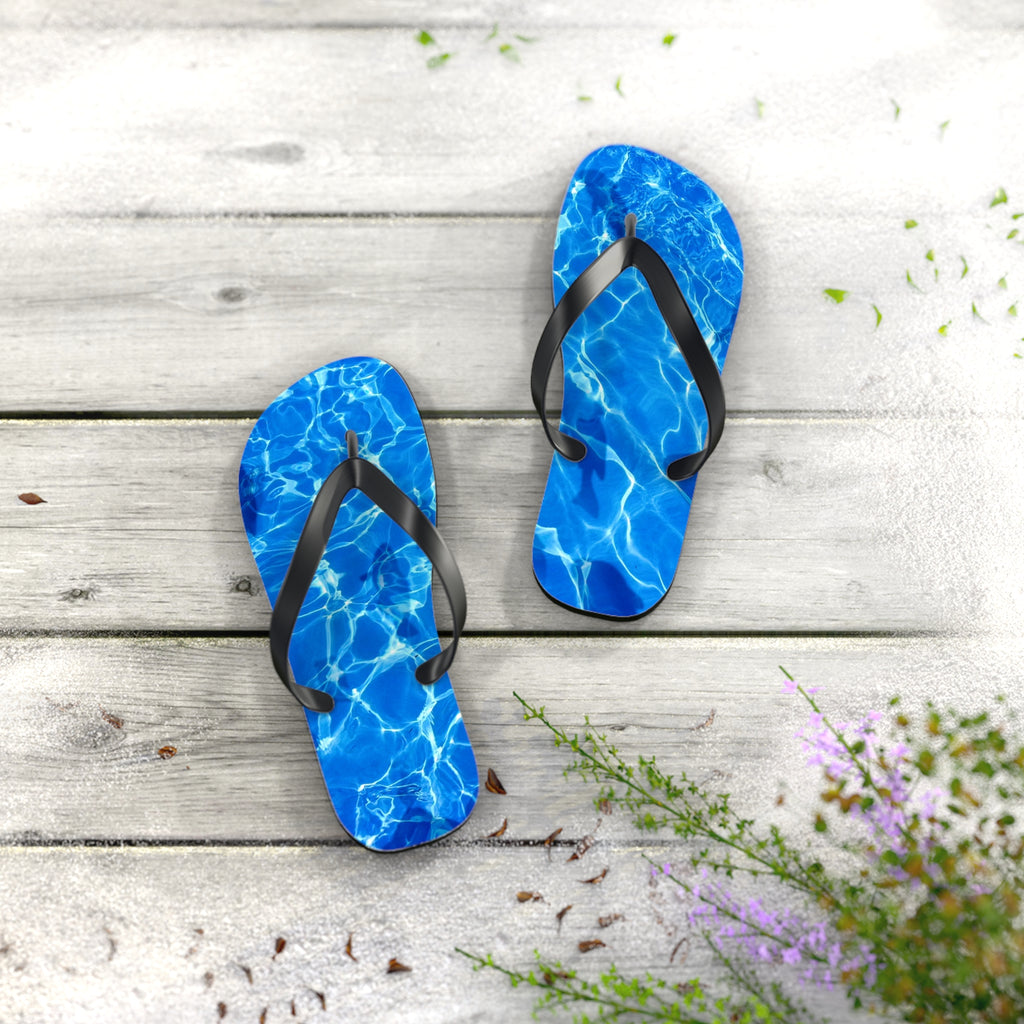 Chanclas tropicales elegantes Blue Waves, calzado de playa, sandalias de verano, esenciales para vacaciones, fiestas en la piscina, diversión bajo el sol