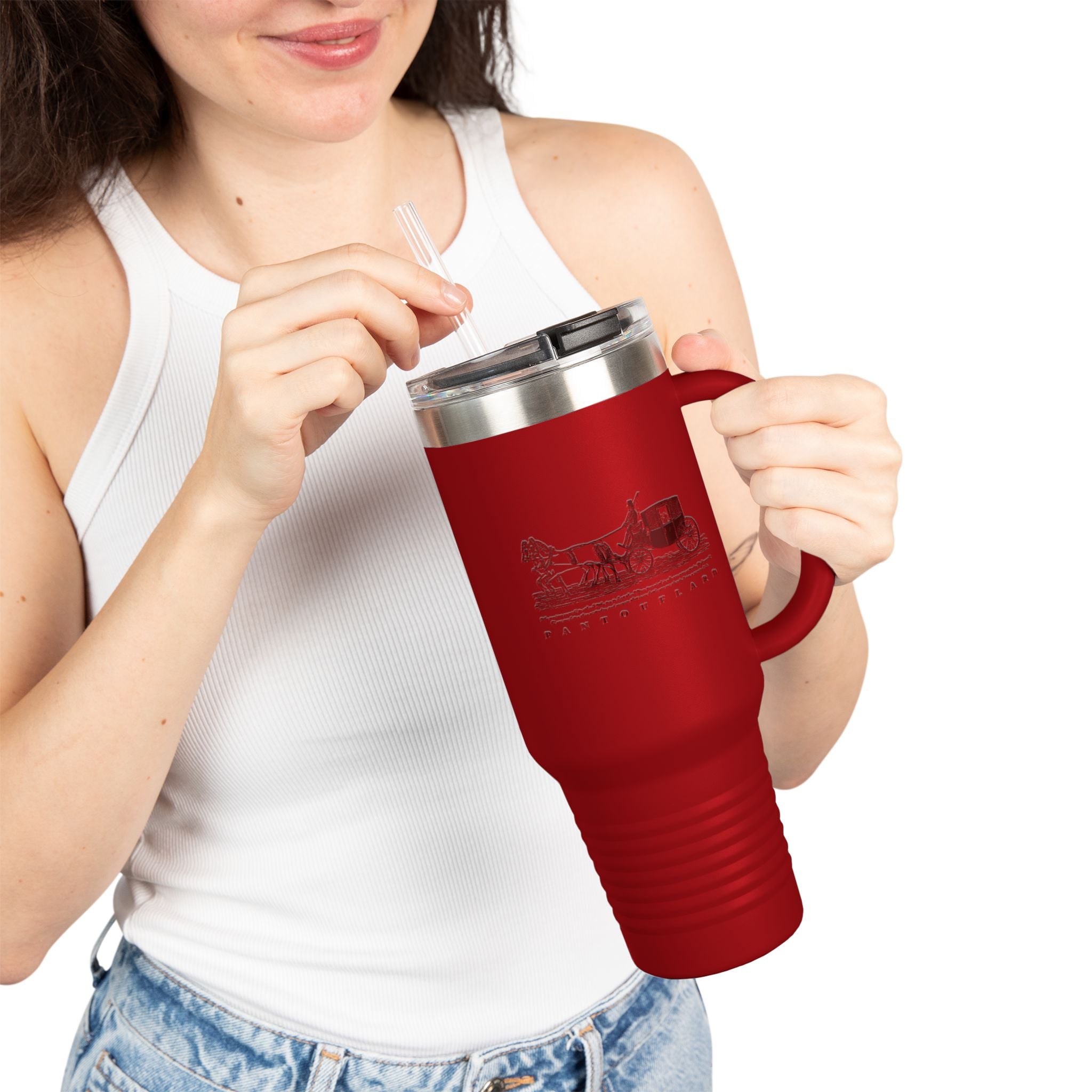 Olive Green Vintage Carriage Quote 40oz Stainless Steel Insulated Travel Mug