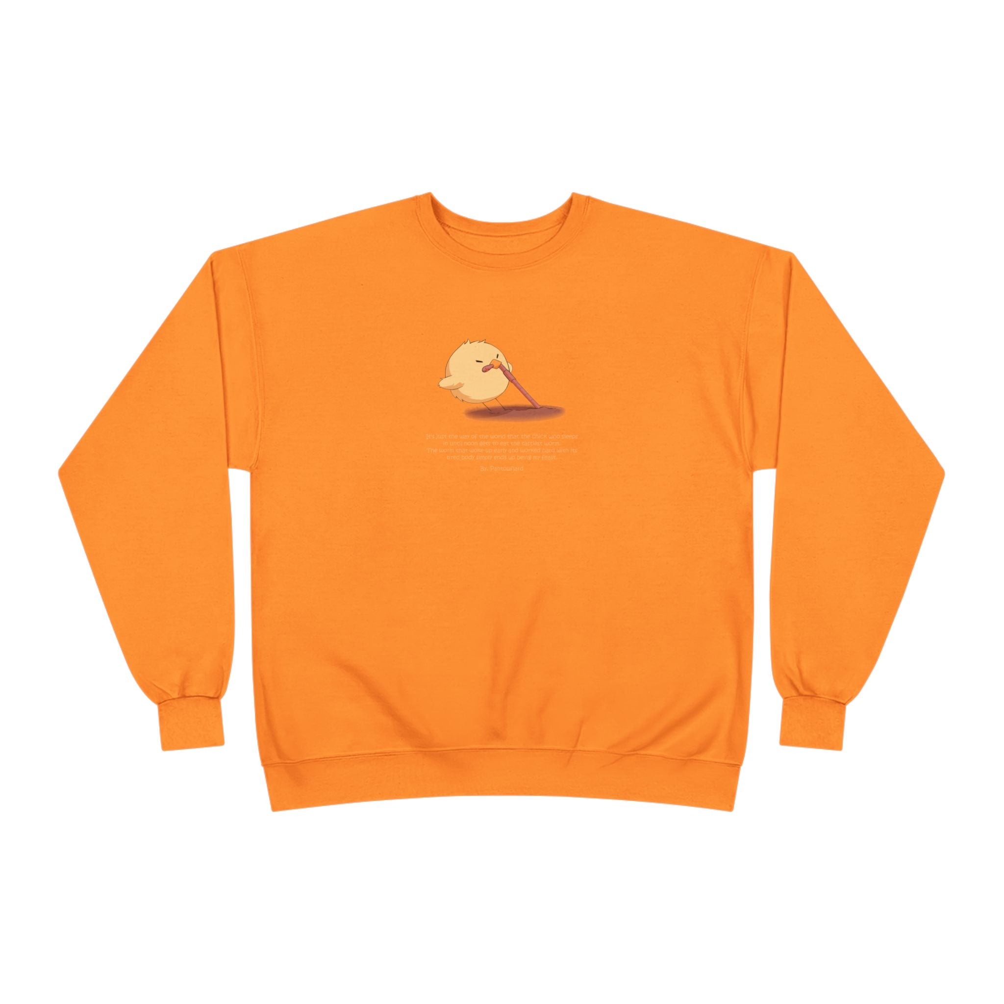 Funny Early Bird Parody Sweatshirt | "The Late Bird Gets The Feast" Sarcastic Quote | Hanes Soft Eco-Fleece Pullover (S-3XL)