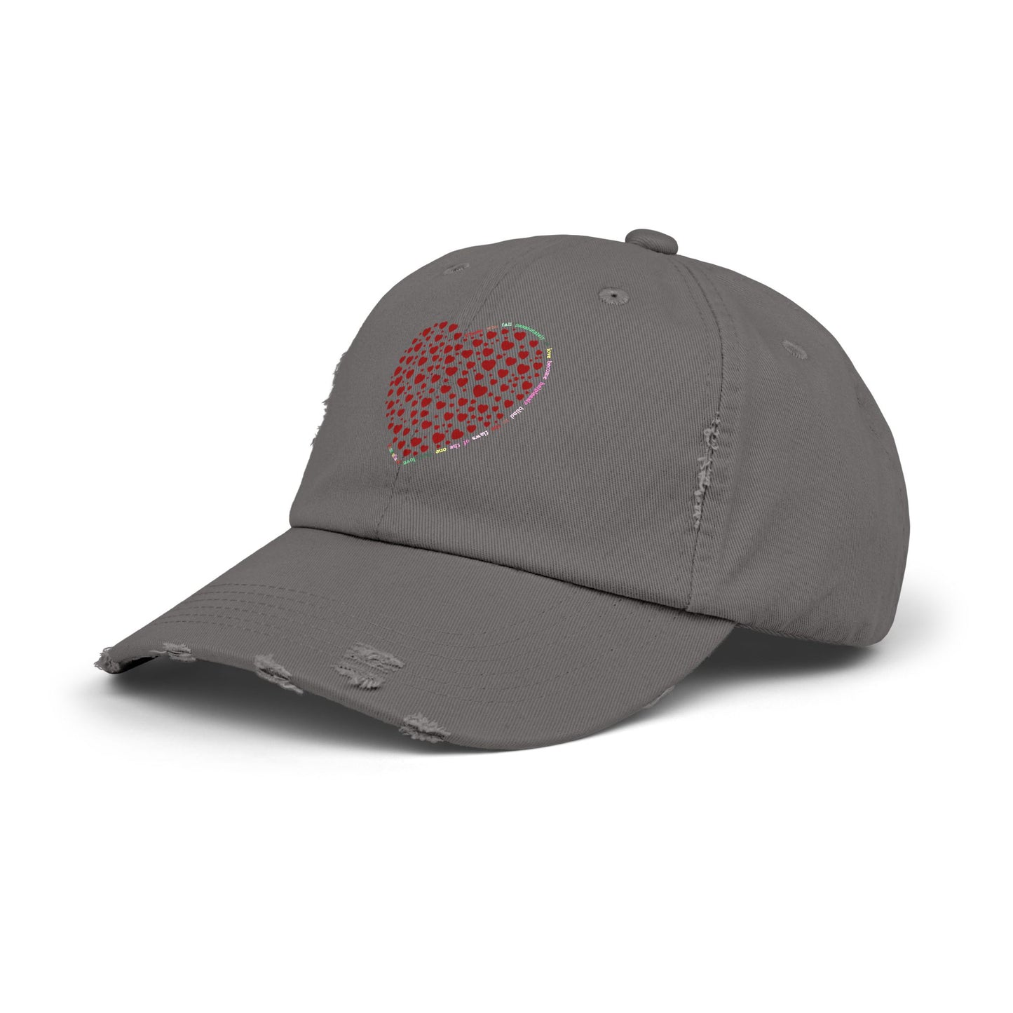 Distressed Red Heart Cap, Casual Hat