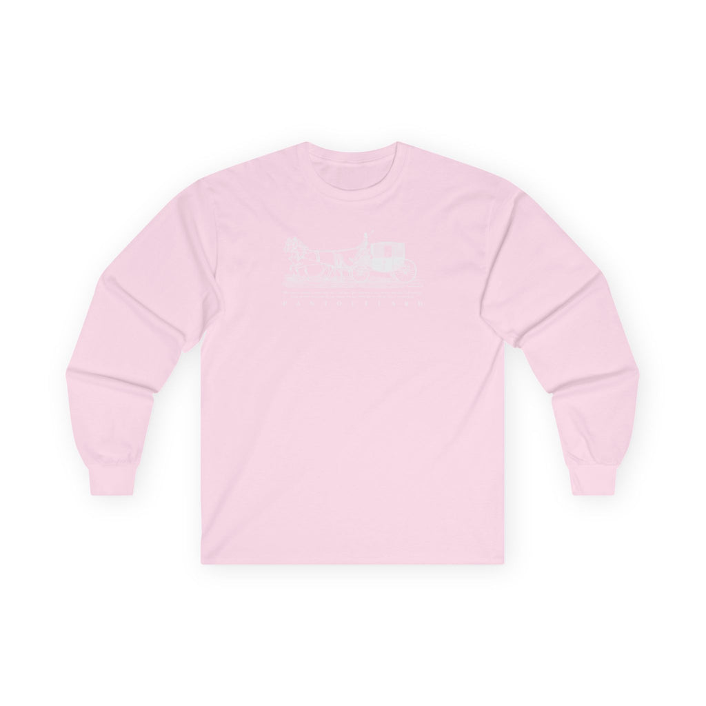Unisex Black Pantouflard Carriage Cotton Long Sleeve Tee