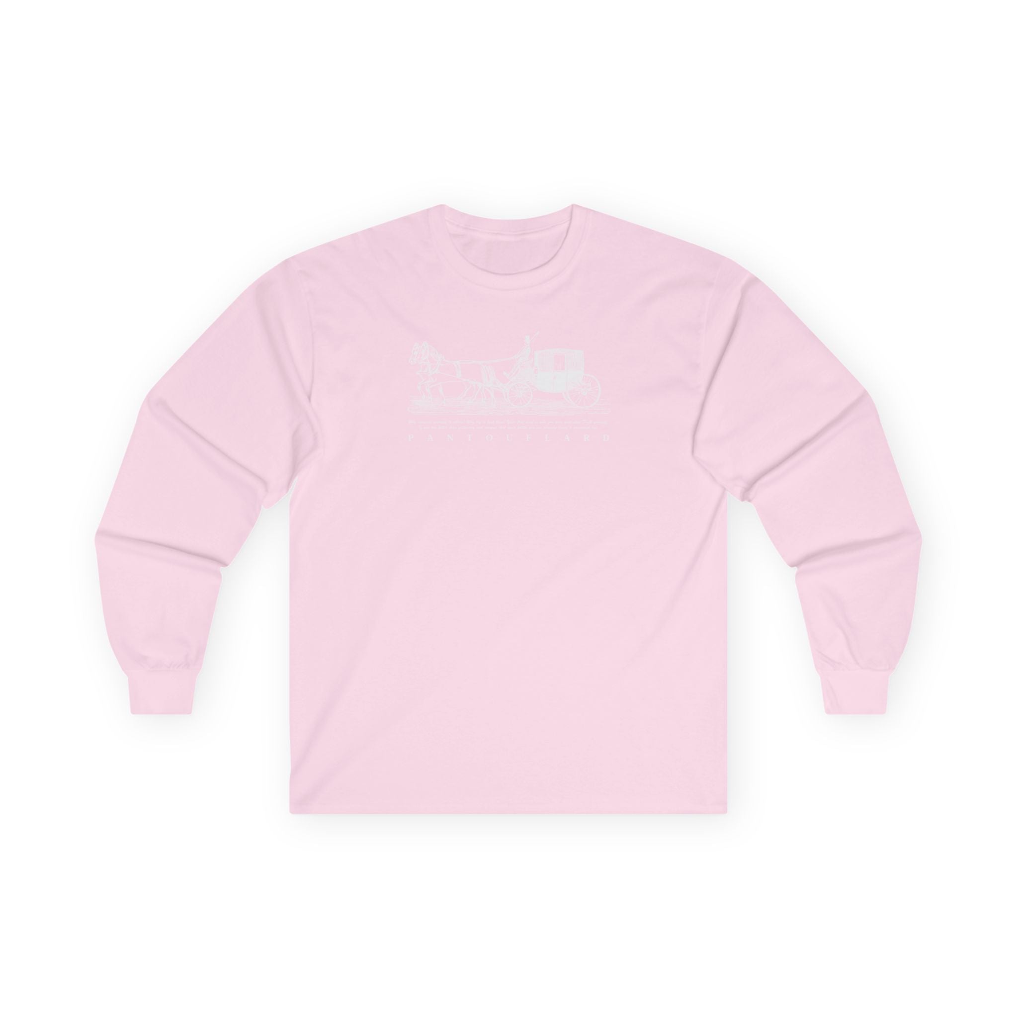 Unisex Black Pantouflard Carriage Cotton Long Sleeve Tee