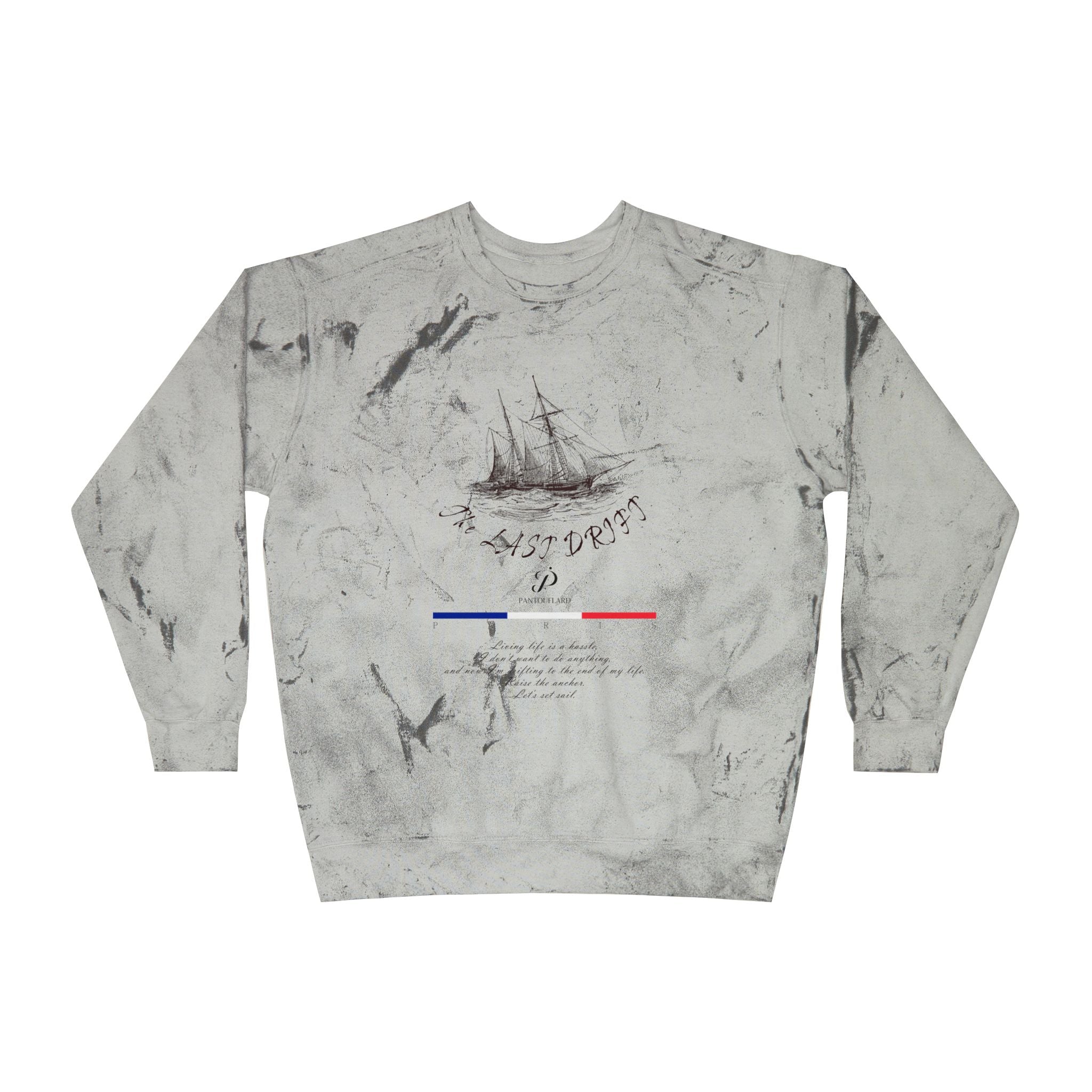 Old Money Nautical Grunge Crewneck - The Last Drift I (Comfort Colors Mineral Wash)