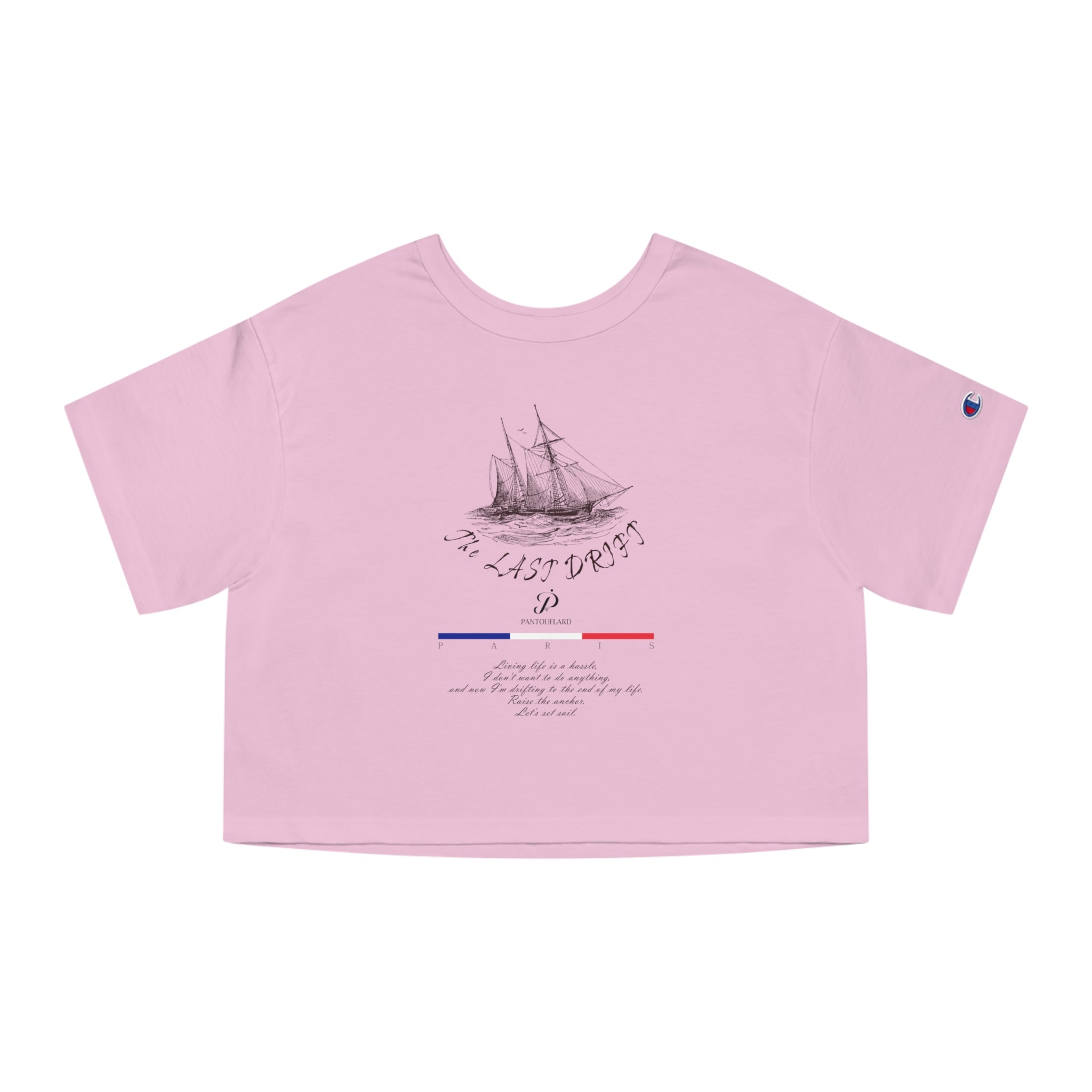 Old Money Nautical Champion Cropped Tee - The Last Drift I (Paris Aesthetic Heritage Shirt)