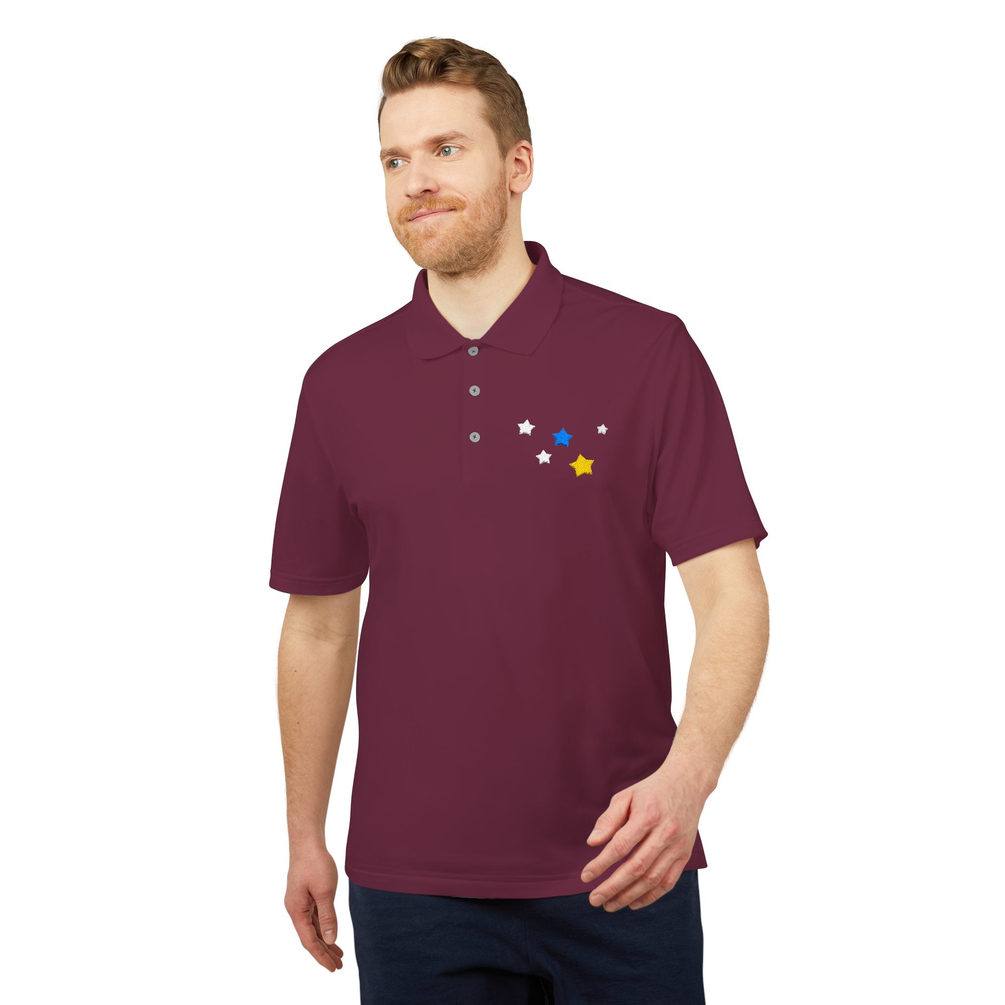 Adidas Unisex Cassiopeia Constellation Embroidered Polo - W-Shape Performance Shirt