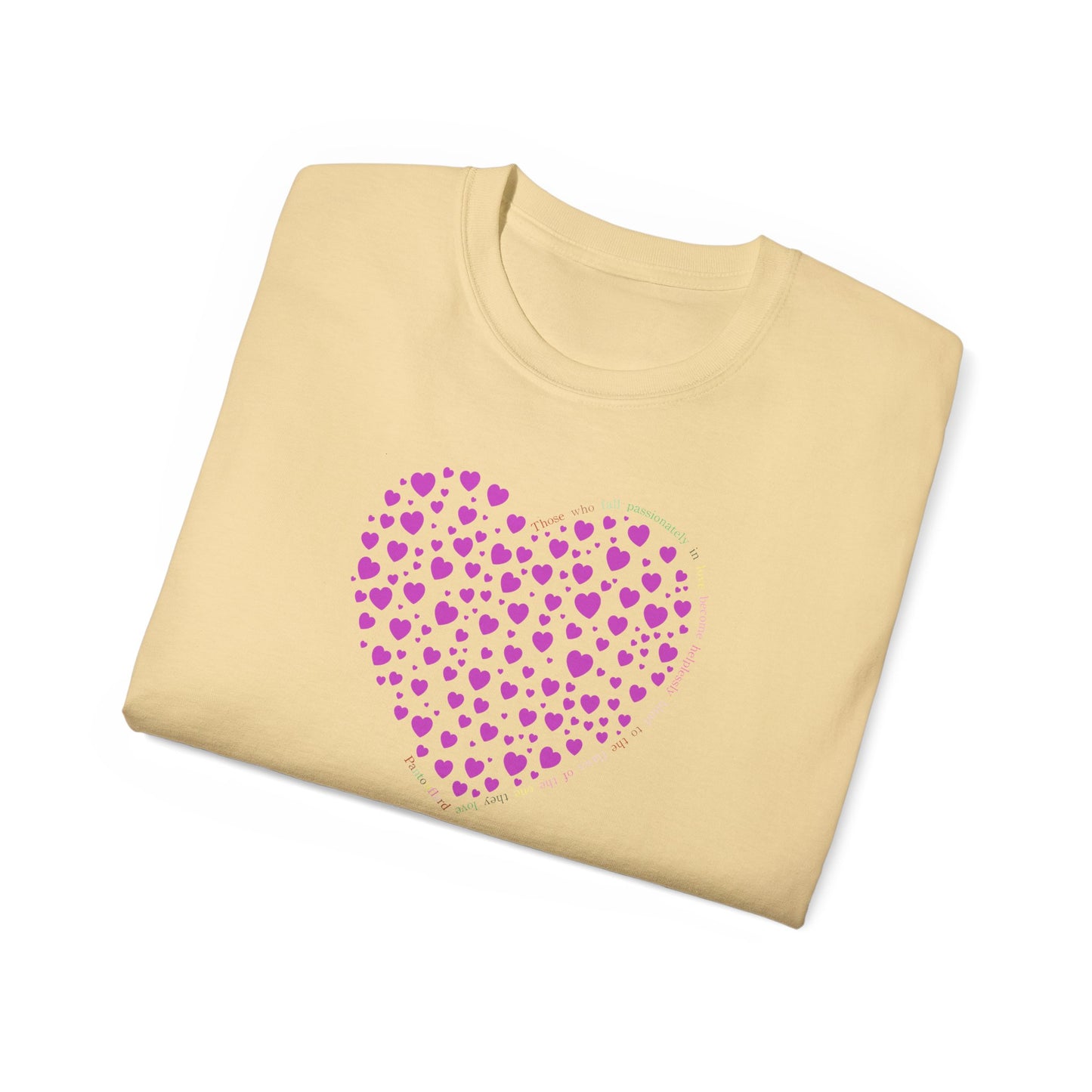 Powder Pink Heart Unisex short sleeved T-shirt