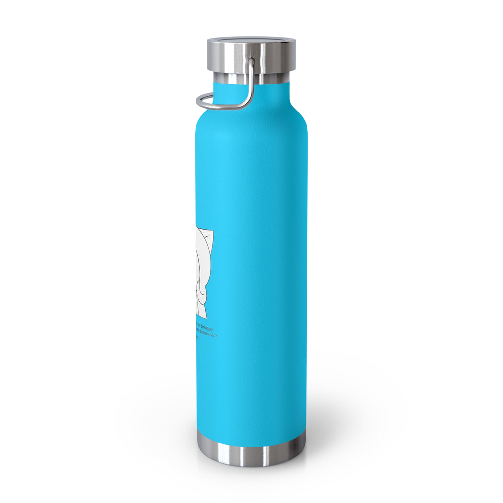 Navy Blue Cute Biting Cats Quote 22oz Copper Vacuum Insulated Bottle
