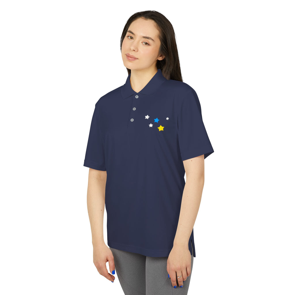 Adidas Unisex Cassiopeia Constellation Embroidered Polo - W-Shape Performance Shirt