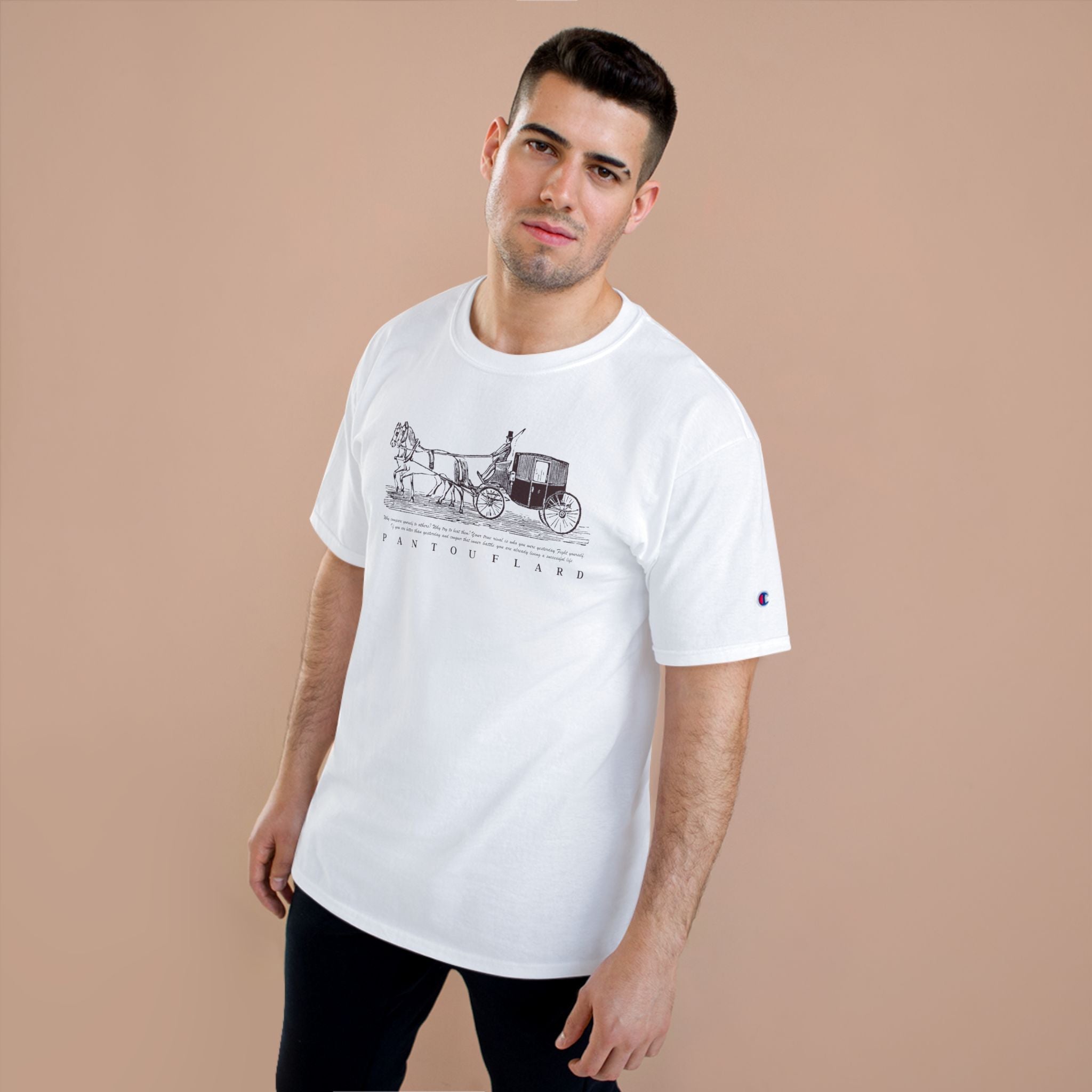 Unisex Burnt Orange Champion Vintage Carriage 100% Cotton T-Shirt