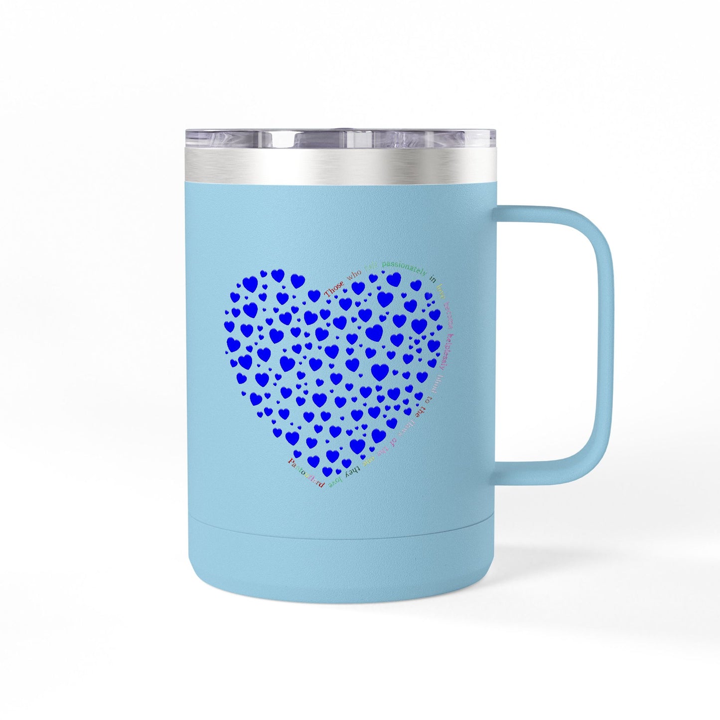 Blue Heart Coffee Mug Tumbler, Personalized Mug