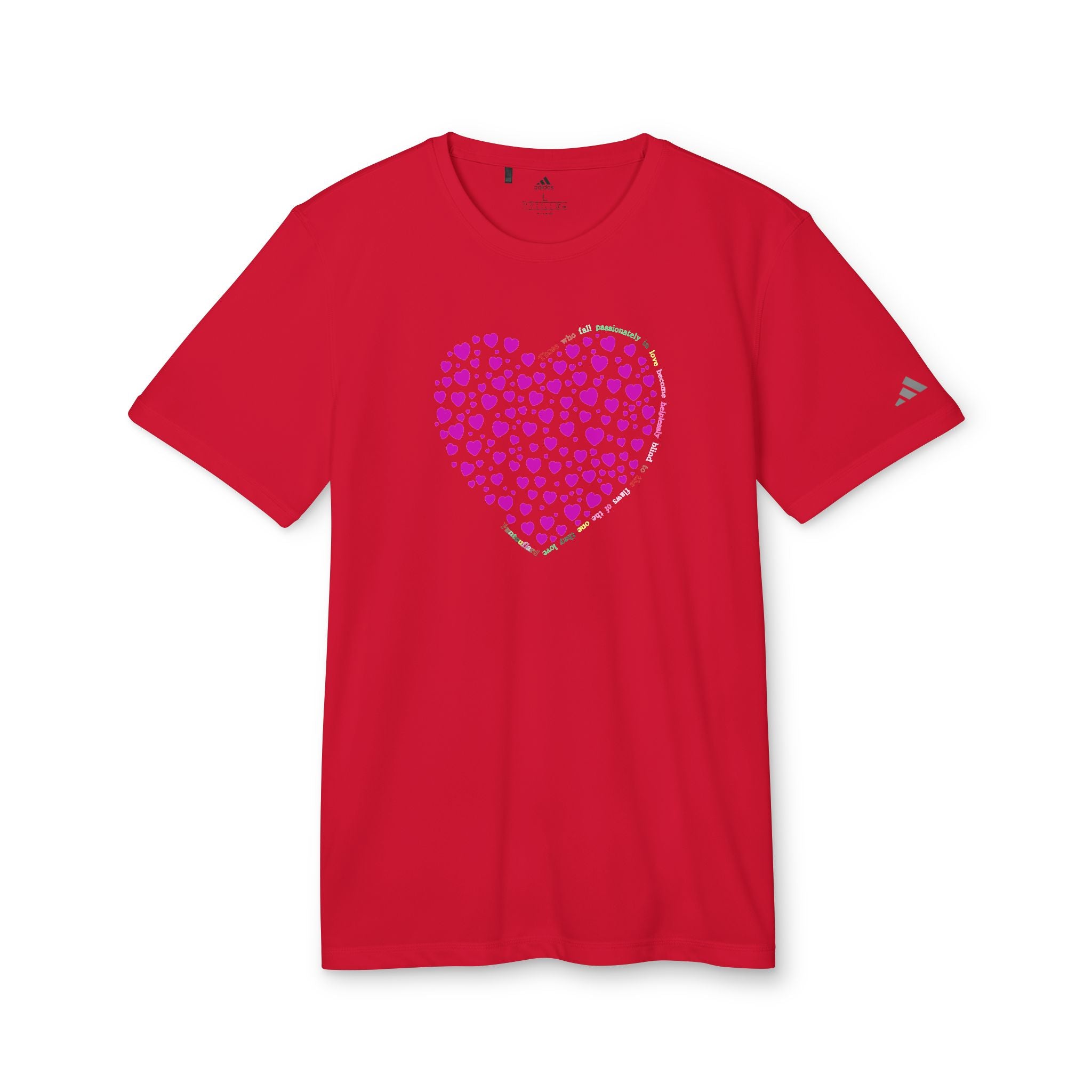 Camiseta Deportiva Unisex Adidas® con Diseño de Corazón Rosa