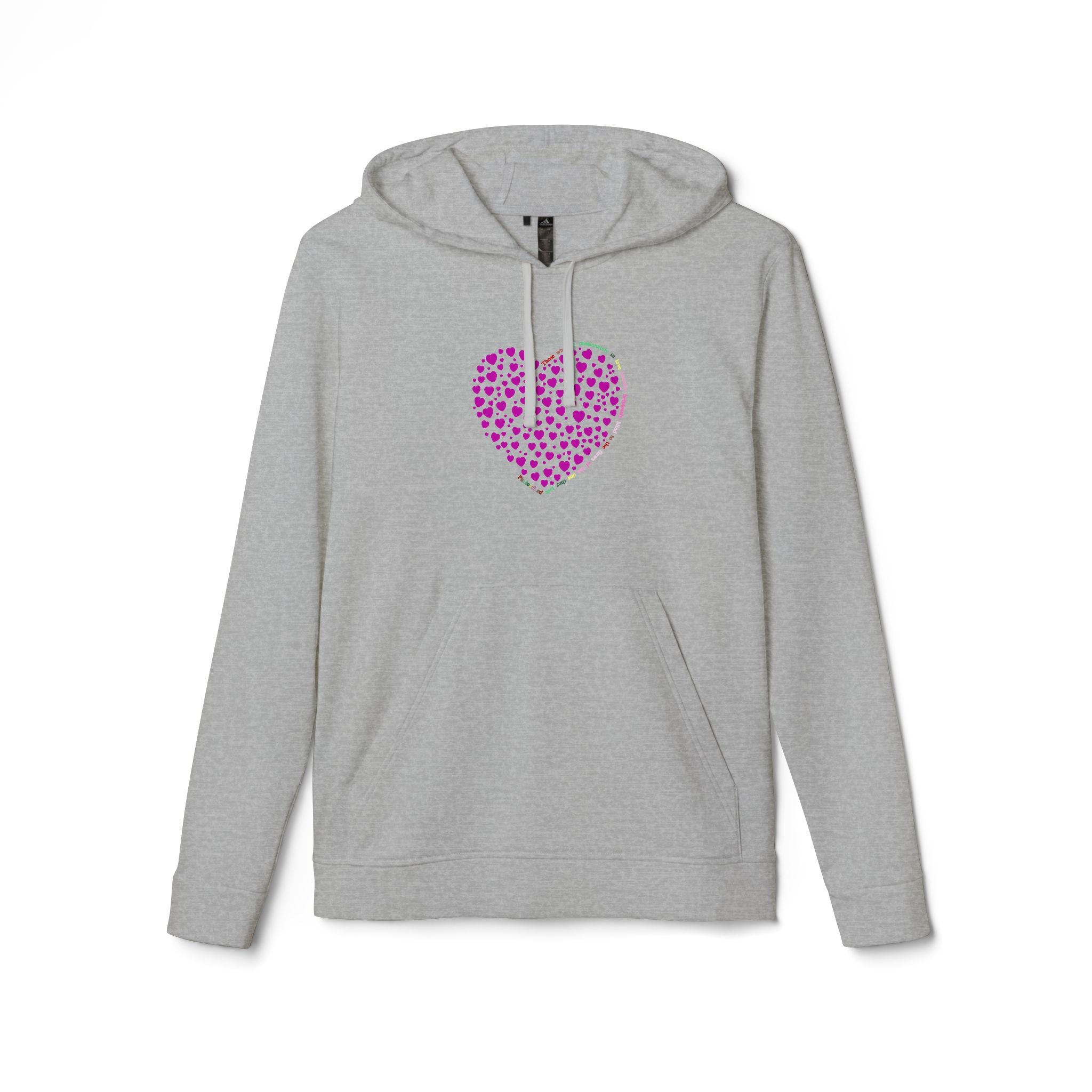 Sudadera con capucha de forro polar para hombre y mujer Adidas® con diseño de corazón rosa